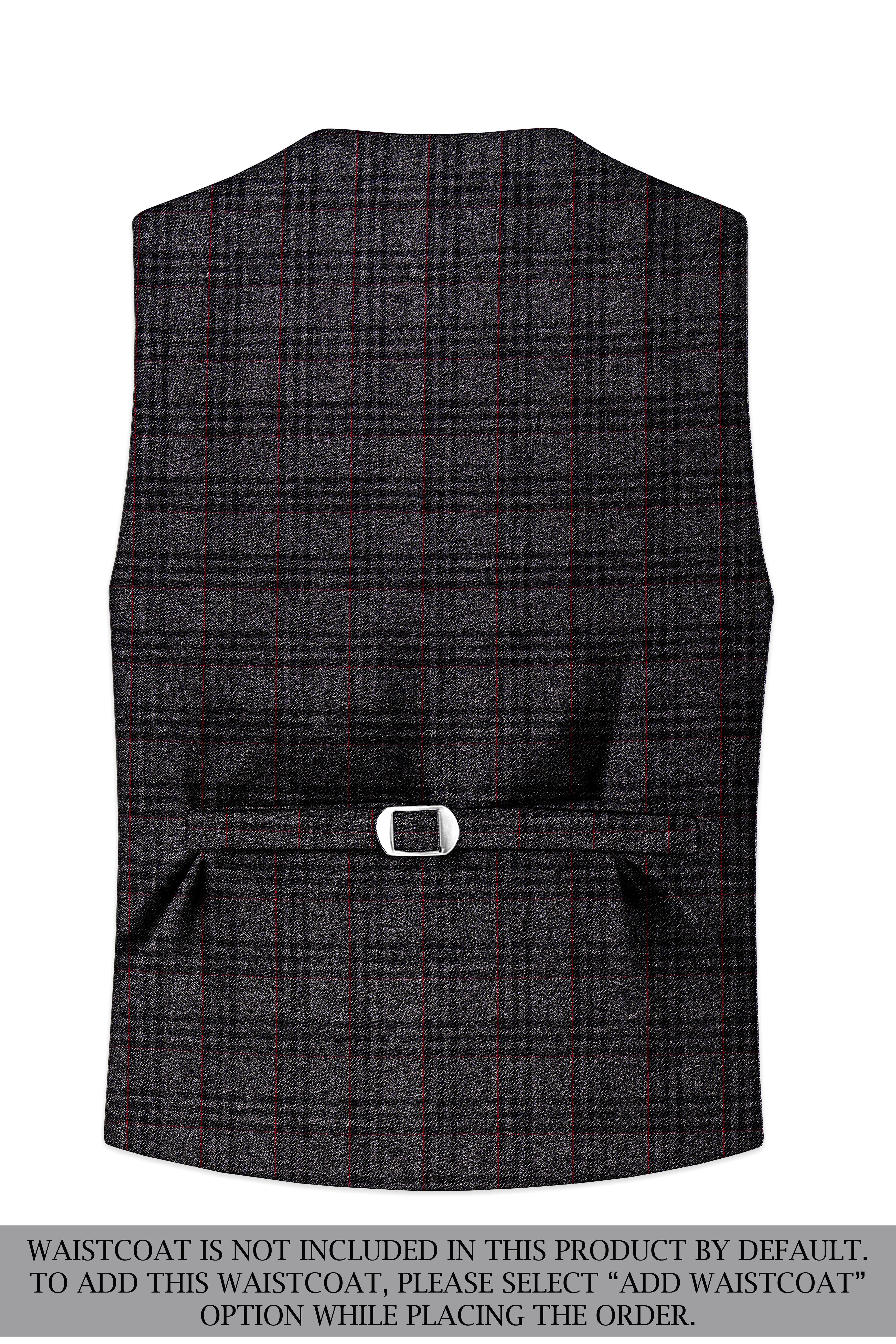 Velours-Ship Gray Plaid Tweed Single Breasted Overcoat With Pant