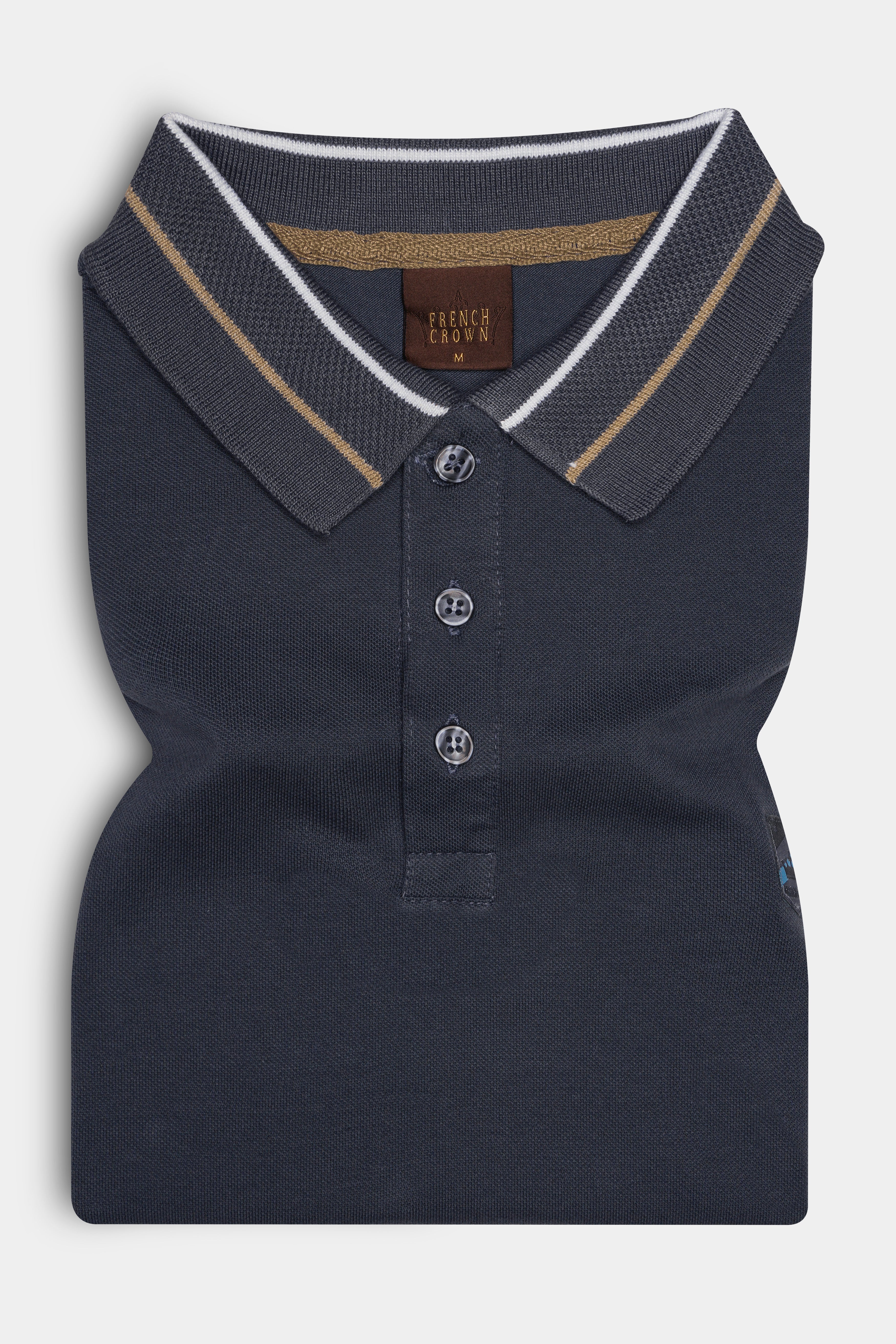 Charade Gray Solid Premium Cotton Pique Polo