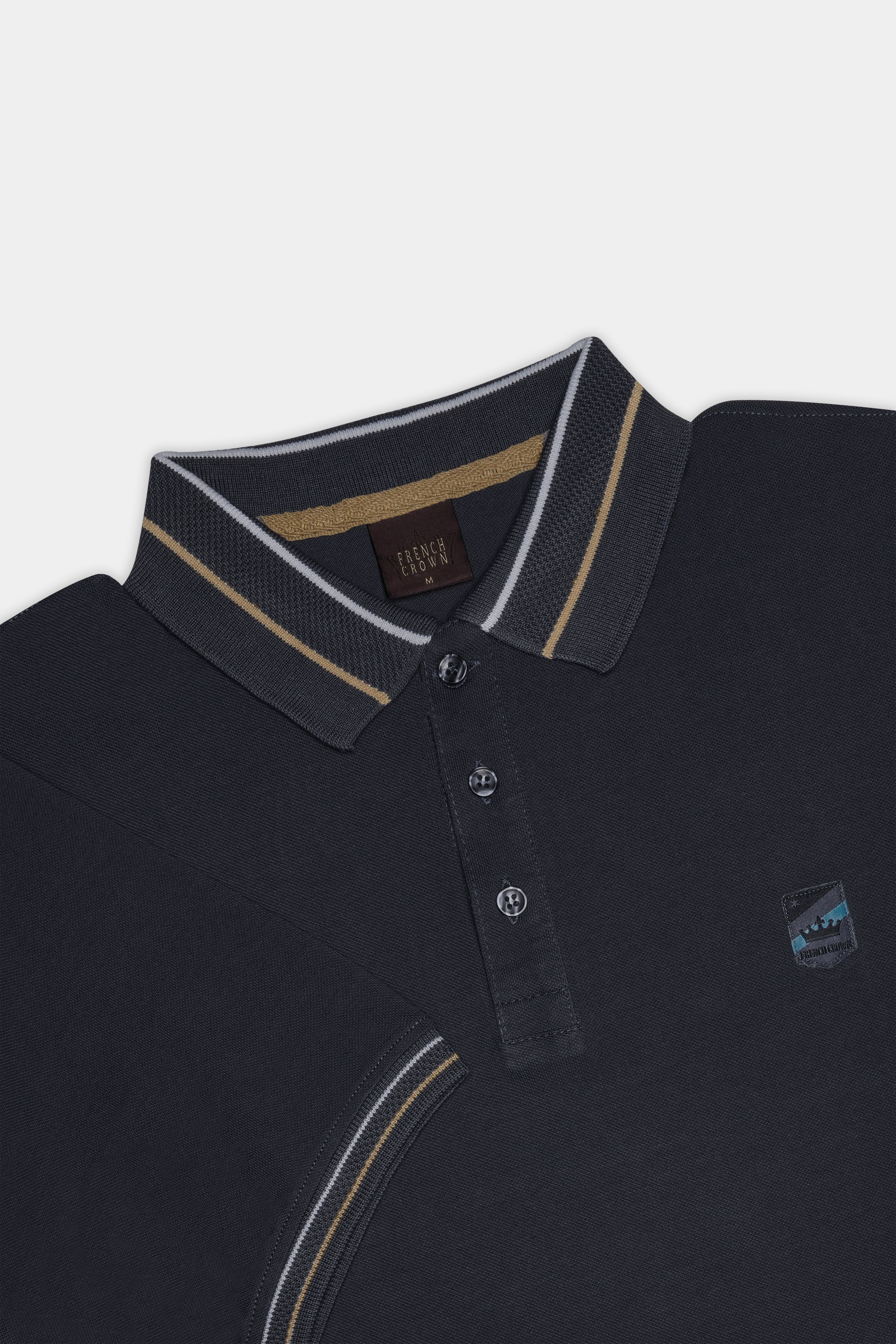 Charade Gray Solid Premium Cotton Pique Polo