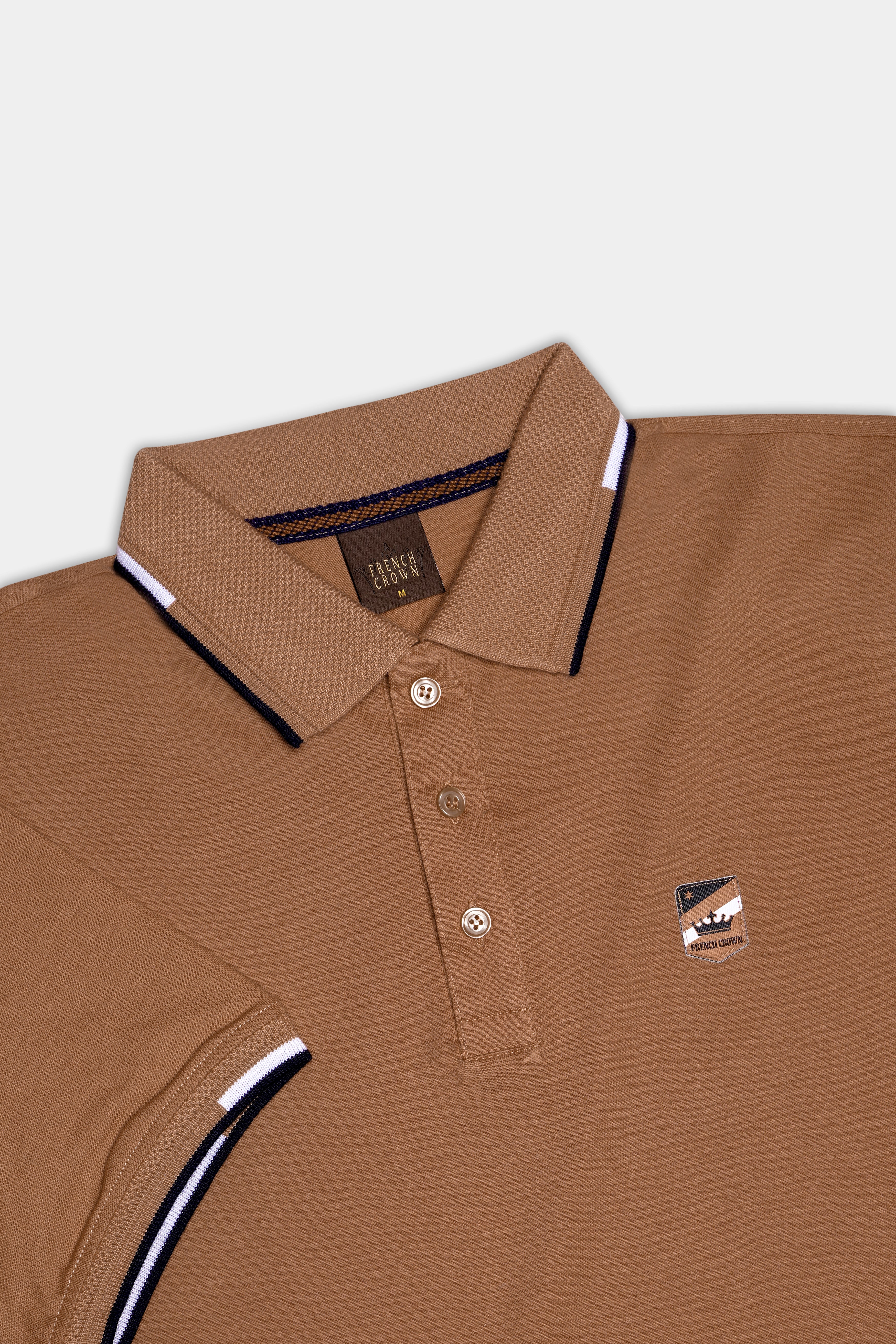 Spicy Mix Brown Solid Premium Cotton Pique Polo