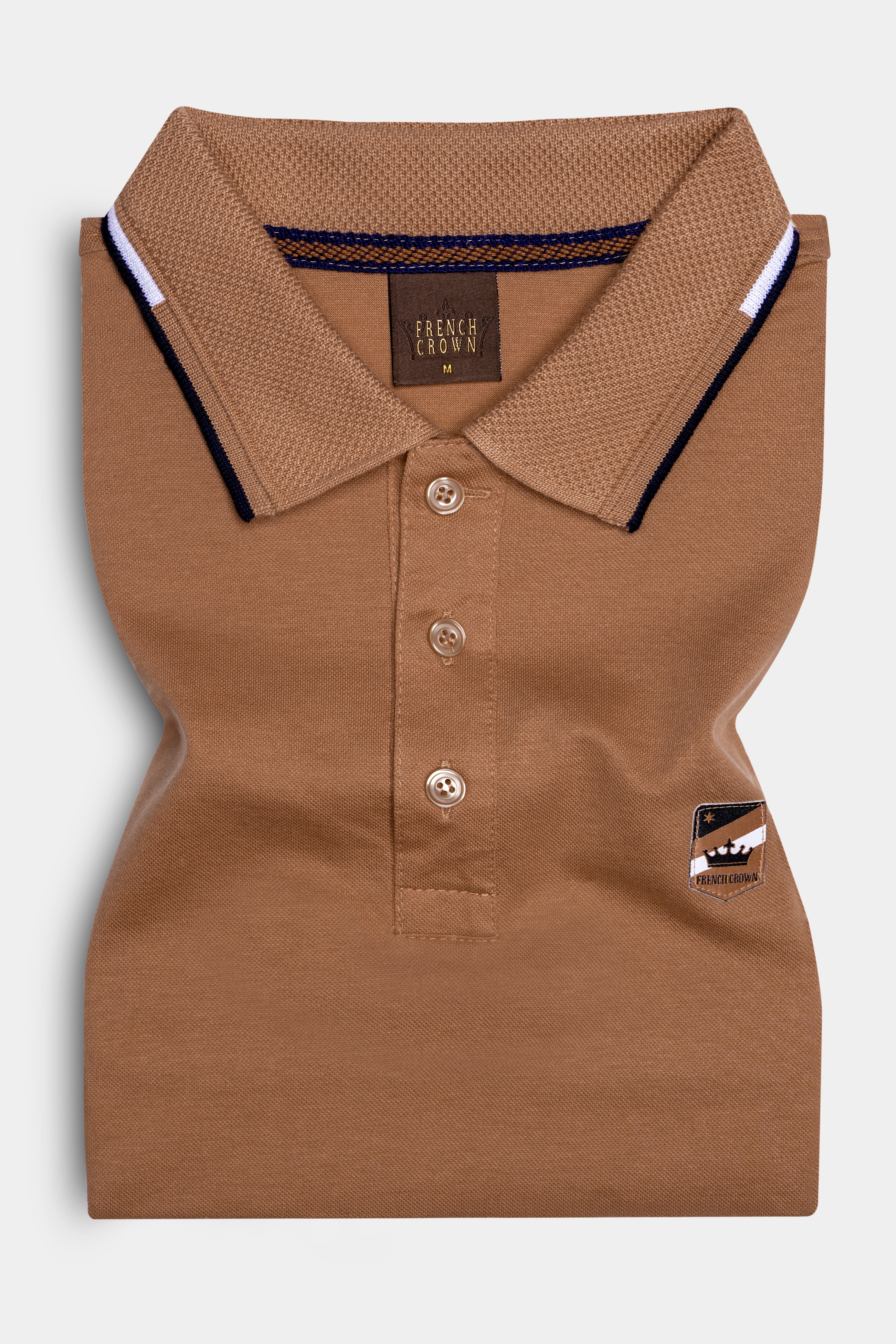 Spicy Mix Brown Solid Premium Cotton Pique Polo