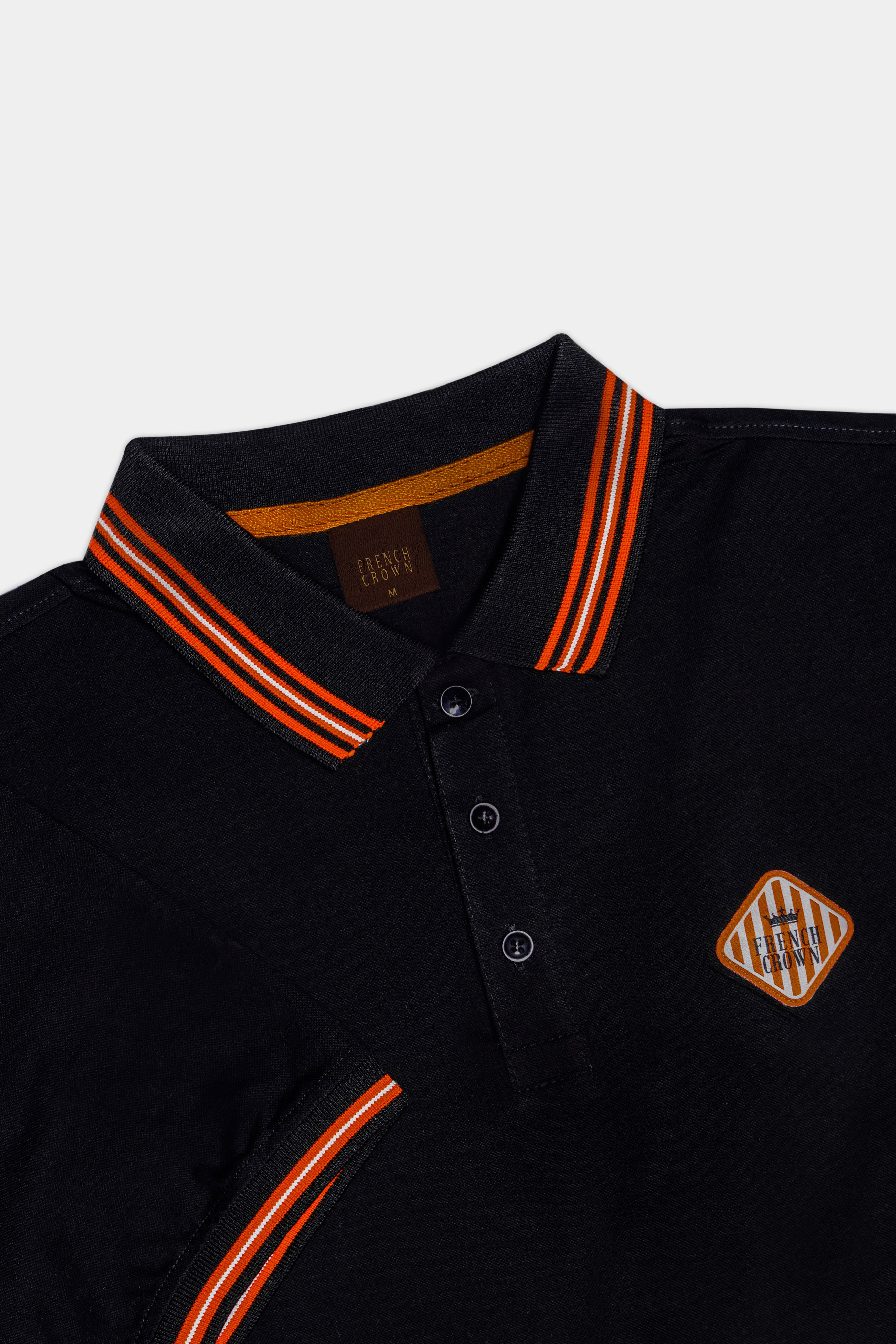 Jade Black Solid Premium Cotton Pique Polo