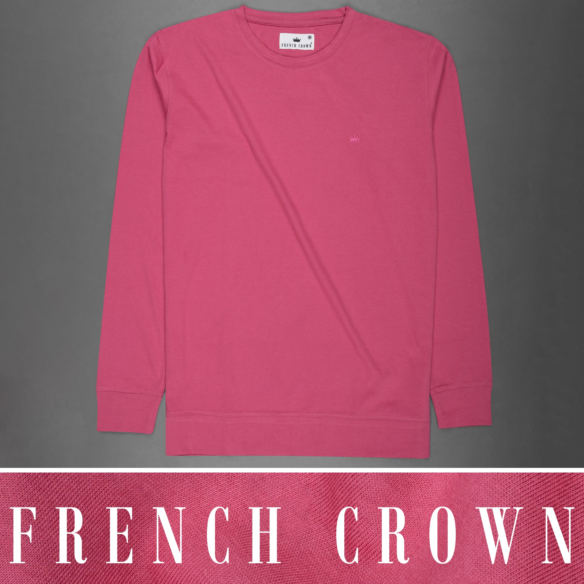 Blush Pink Full Sleeves Super Soft Premium Round Neck Sweatshirt For Men.