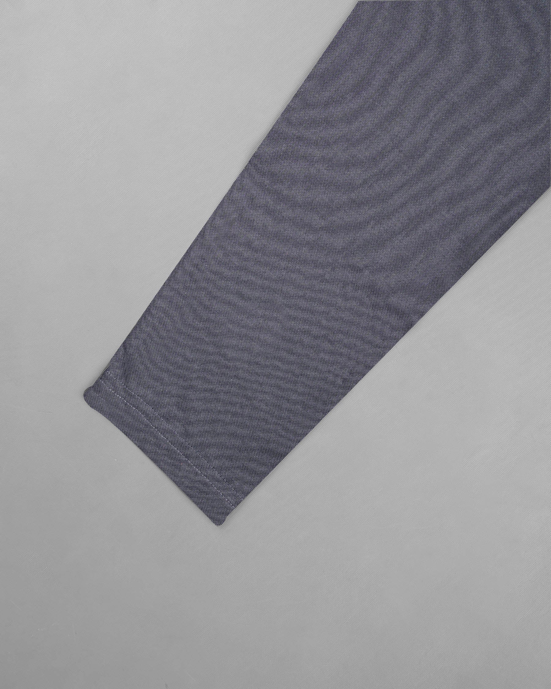 Storm Dust Gray Full Sleeves Premium Cotton Mercerised Pique Polo