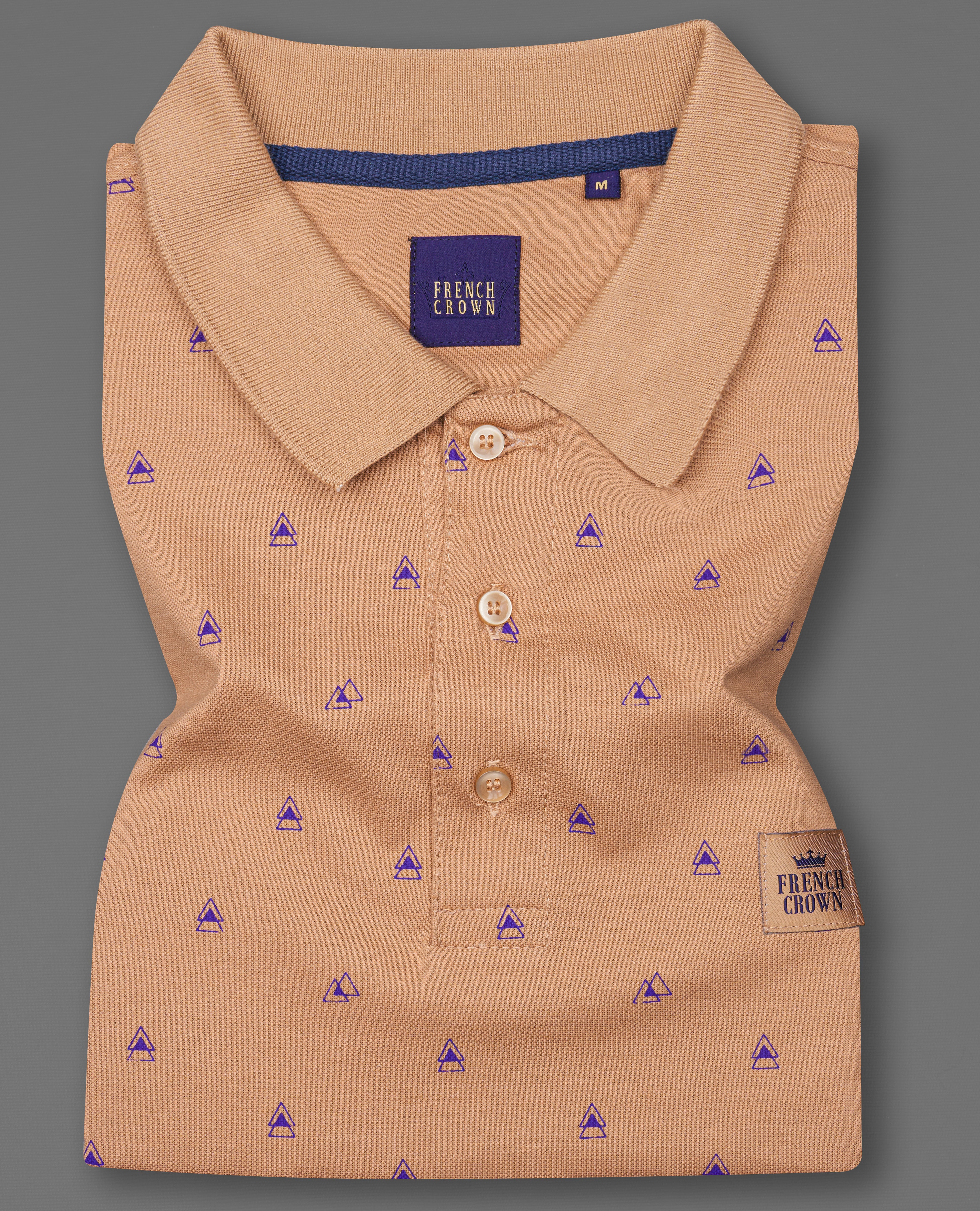 Whiskey Brown with Meteorite Purple Organic Cotton Mercerised Pique Polo