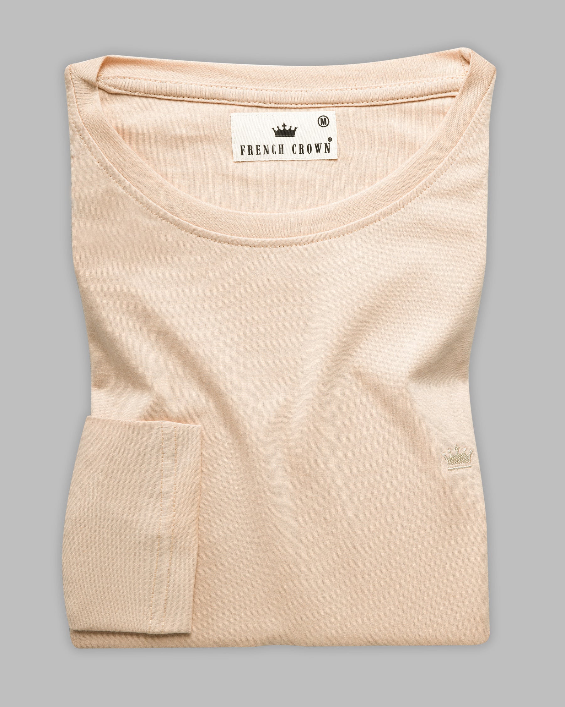 Beige Full-Sleeve Super soft Premium Cotton T-shirt TS082-S, TS082-M, TS082-L, TS082-XL, TS082-XXL
