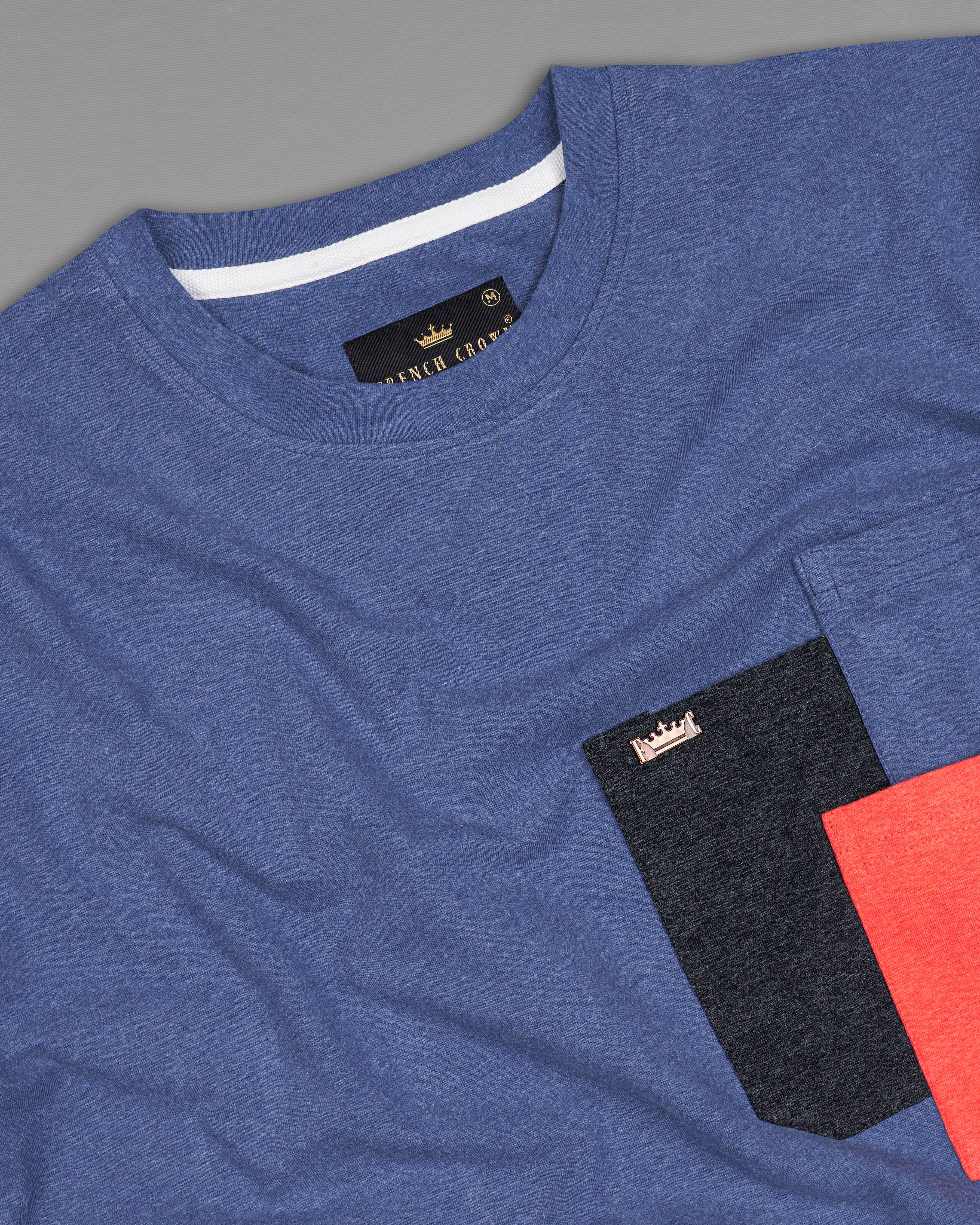 Twilight Blue With Patch Pocket Organic Cotton T-shirt TS831-S, TS831-M, TS831-L, TS831-XL, TS831-XXL