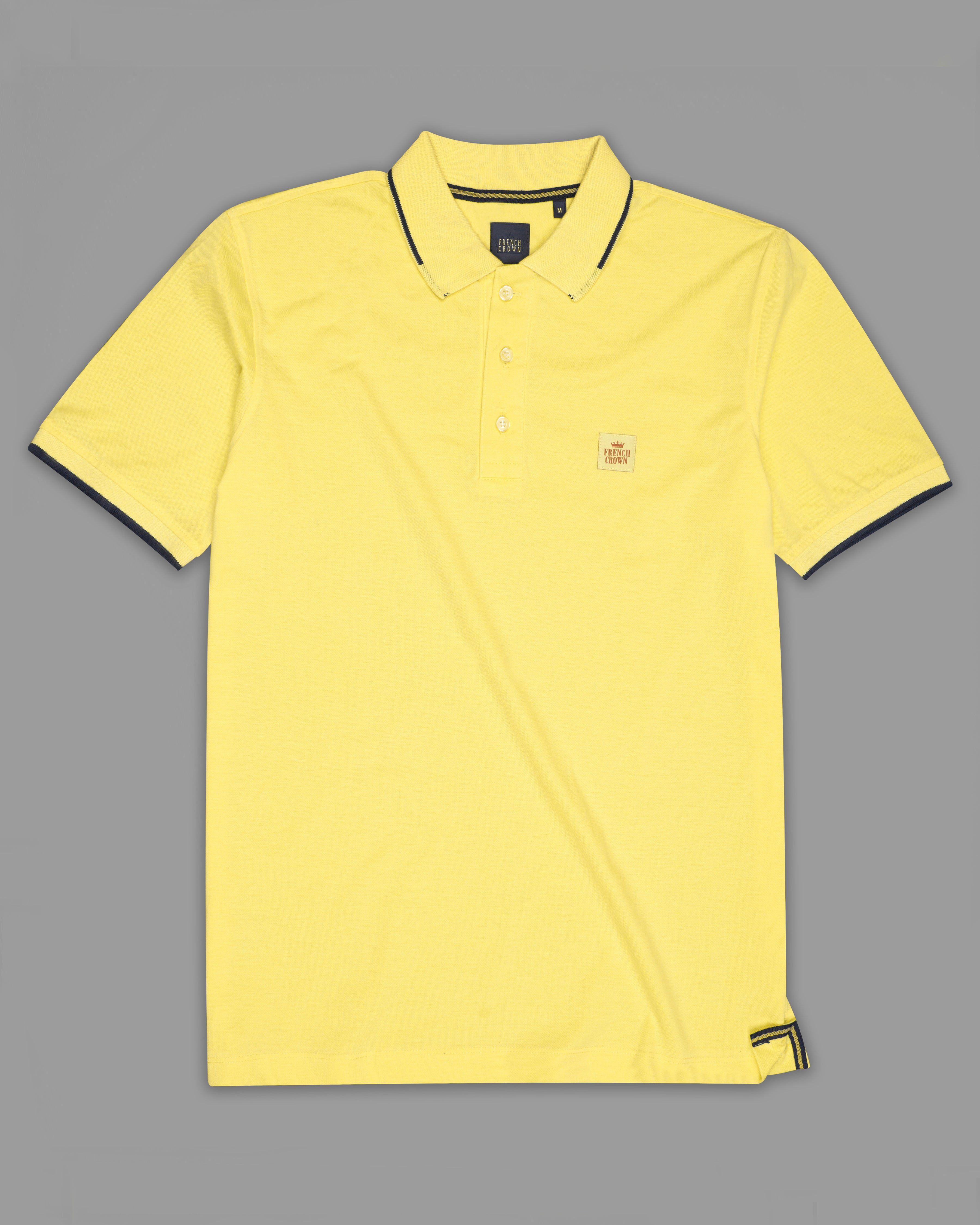 Sweet Corn Yellow Organic Cotton Mercerised Pique Polo TS842-S, TS842-M, TS842-L, TS842-XL, TS842-XXL