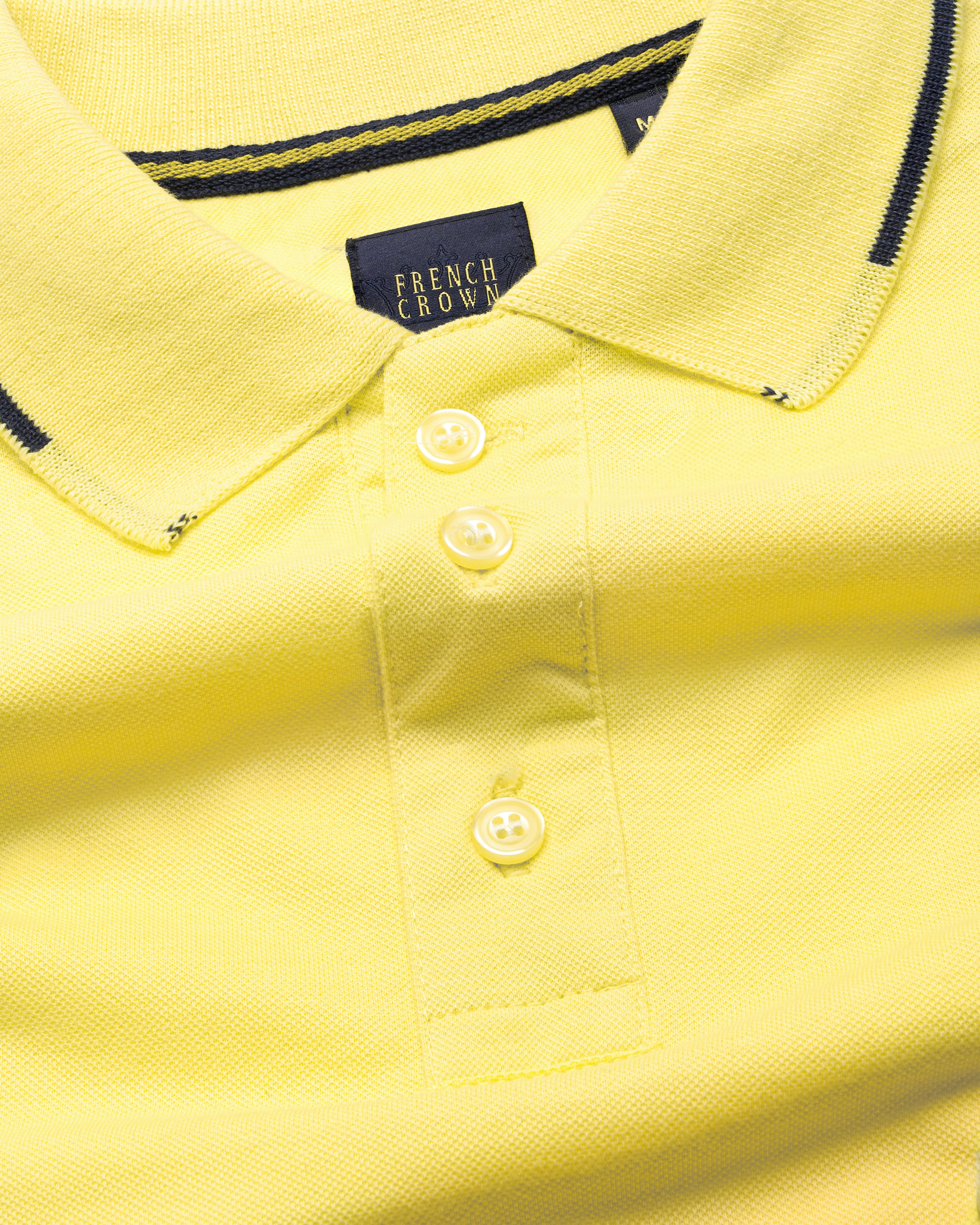 Sweet Corn Yellow Organic Cotton Mercerised Pique Polo TS842-S, TS842-M, TS842-L, TS842-XL, TS842-XXL