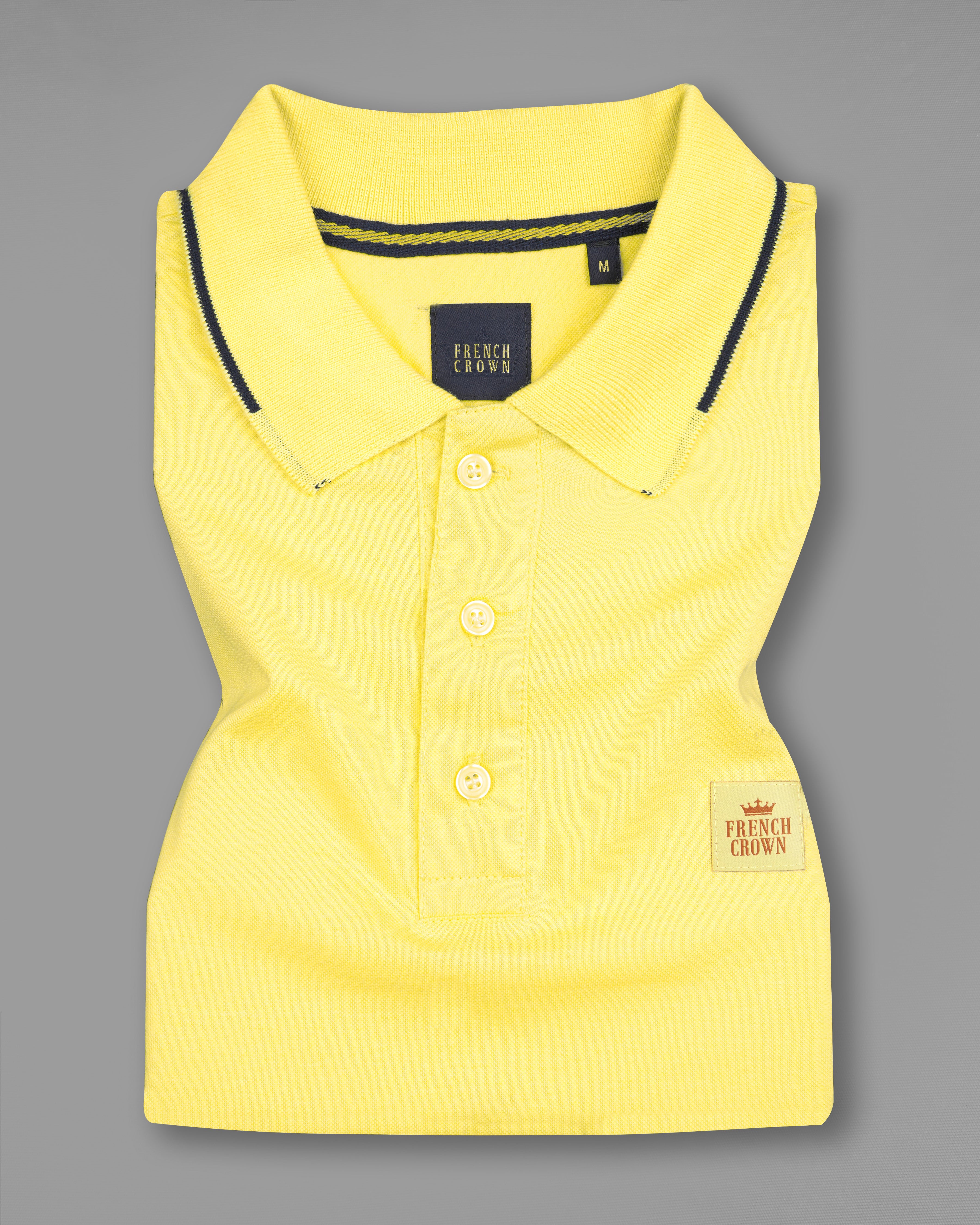 Sweet Corn Yellow Organic Cotton Mercerised Pique Polo TS842-S, TS842-M, TS842-L, TS842-XL, TS842-XXL