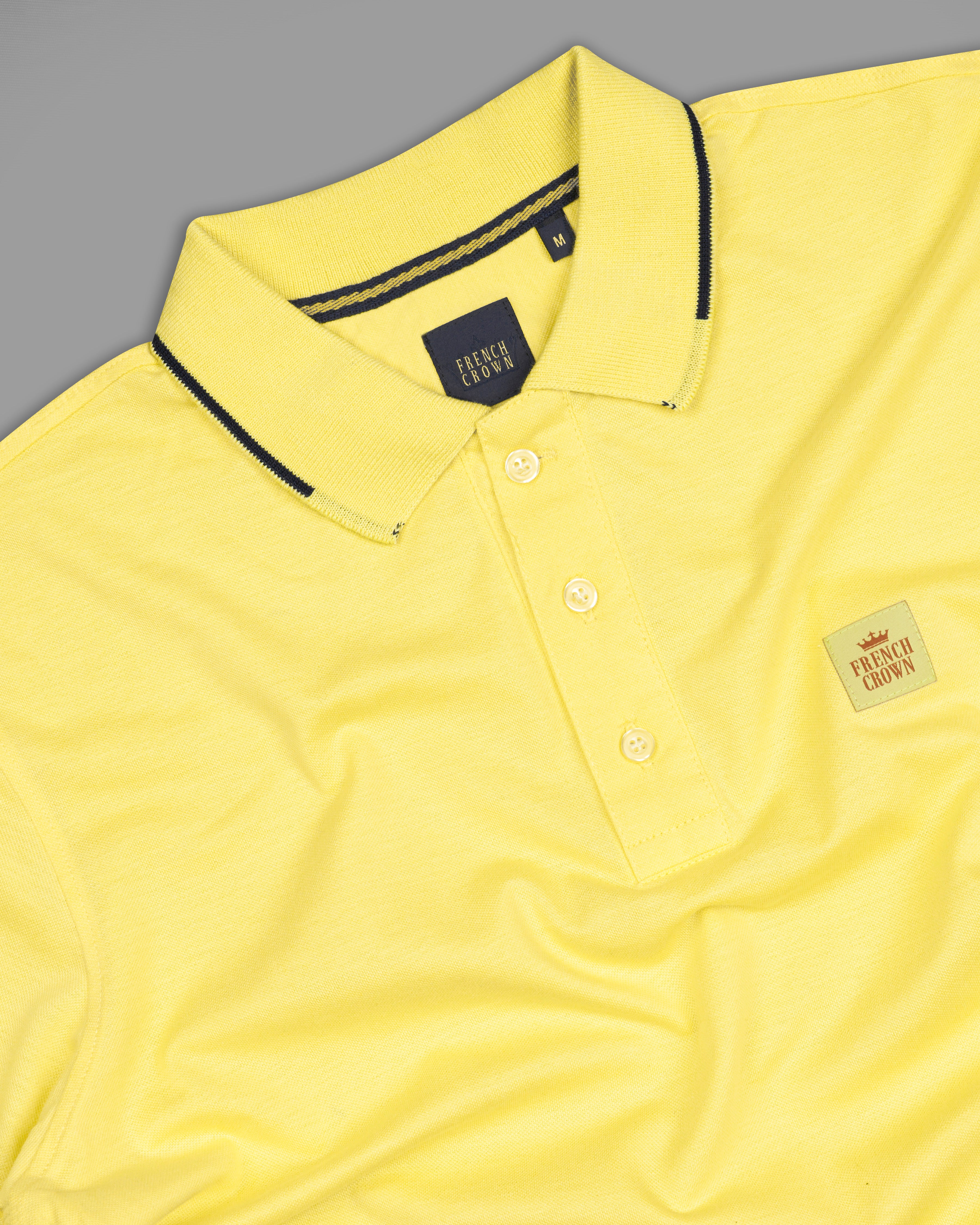Sweet Corn Yellow Organic Cotton Pique Polo TS842-S, TS842-M, TS842-L, TS842-XL, TS842-XXL