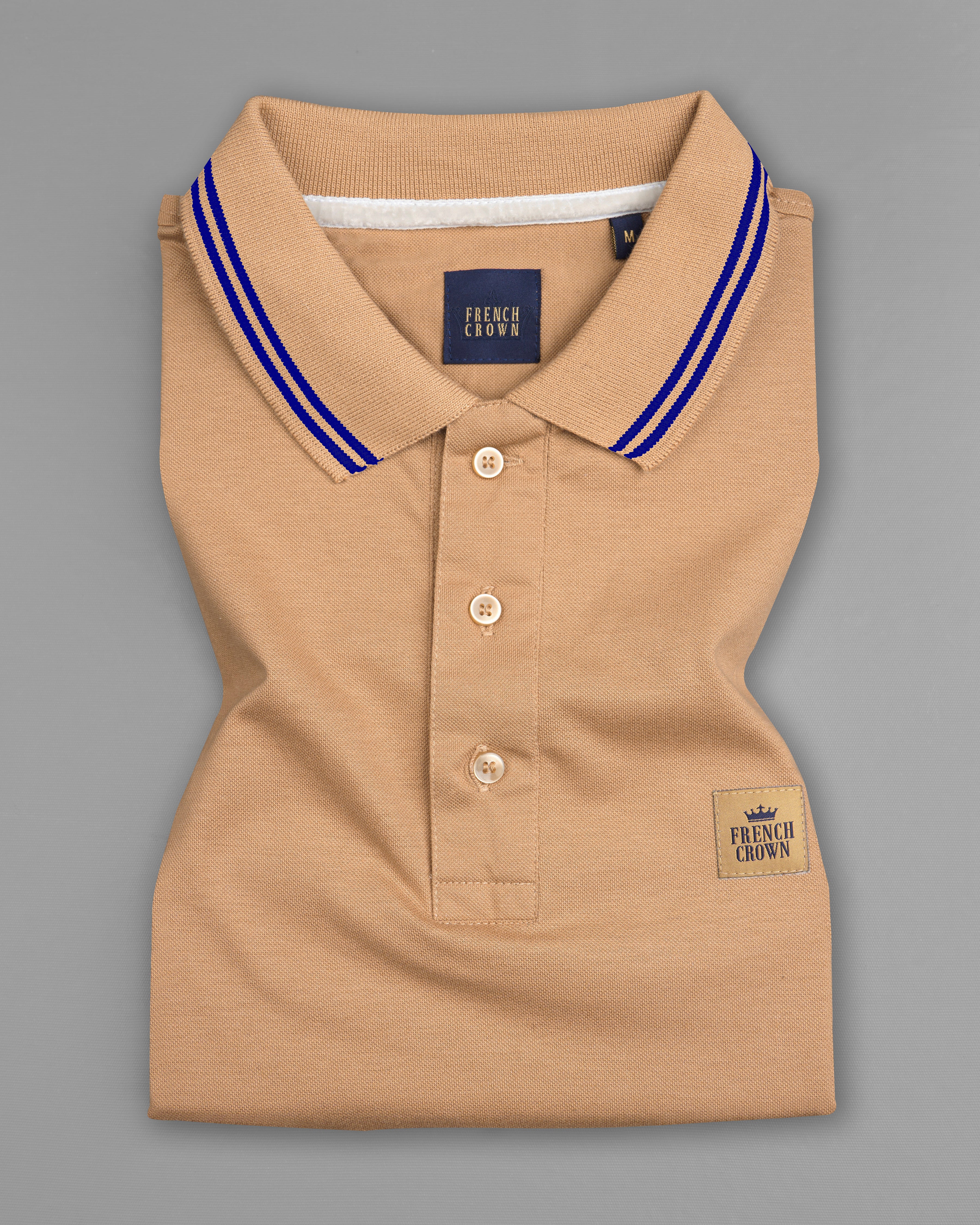Muesli Brown Organic Cotton Mercerised Pique Polo