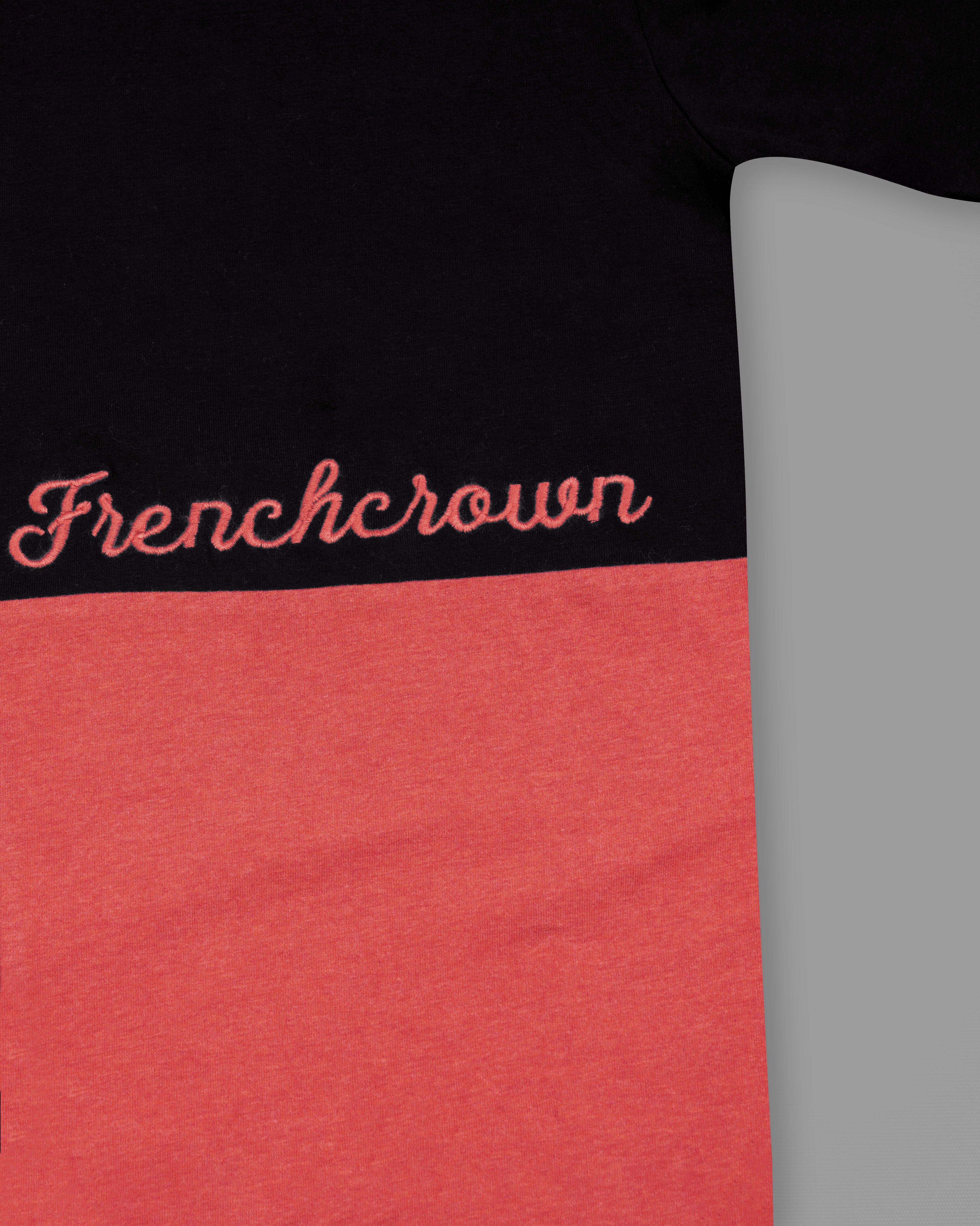 Jade Black and Chestnut Red Premium Cotton T-Shirt TS849-S, TS849-M, TS849-L, TS849-XL, TS849-XXL