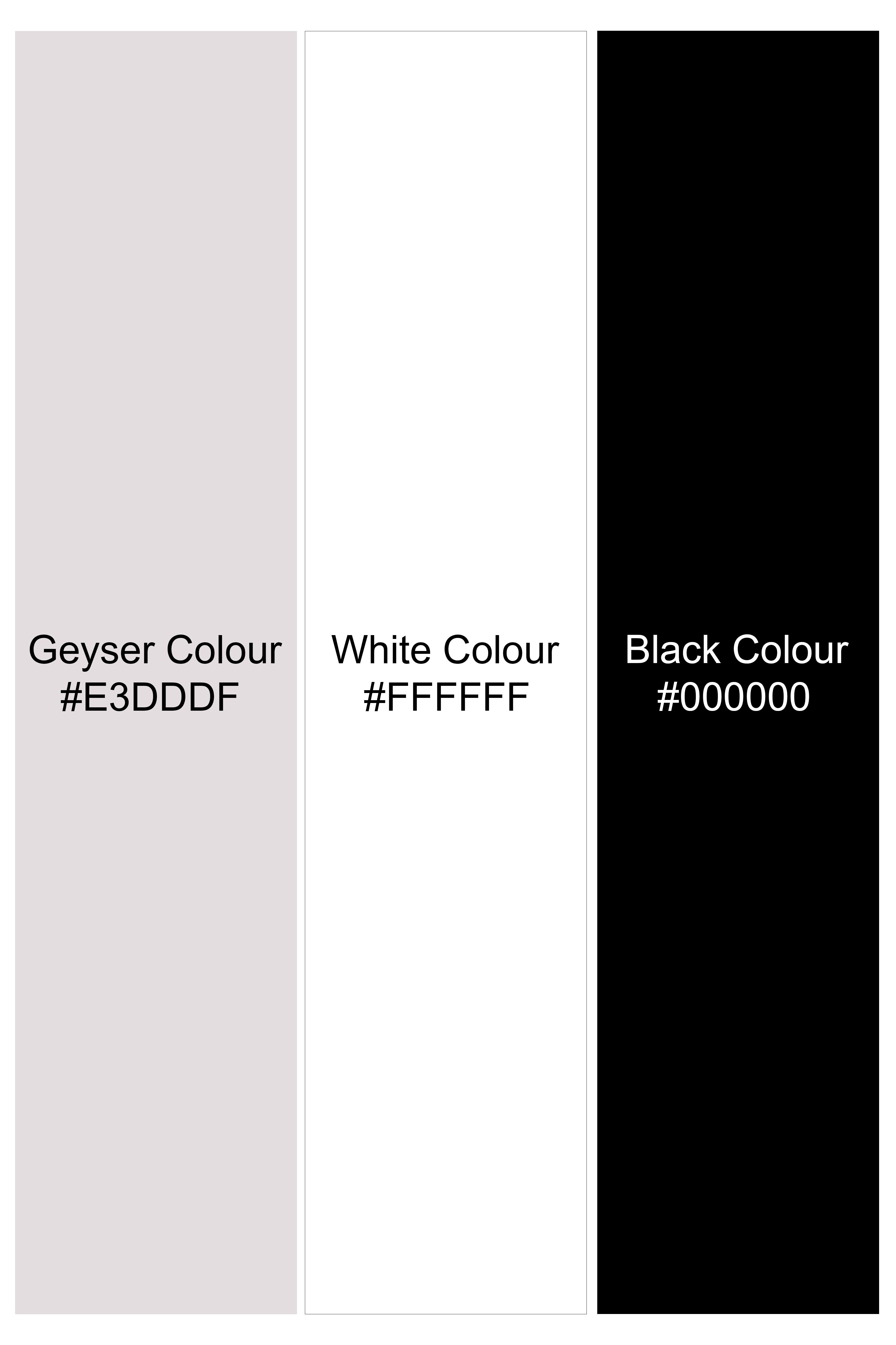 Geyser Gray with White and Black Premium Cotton Flat Knit Polo TS930-S, TS930-M, TS930-L, TS930-XL, TS930-XXL