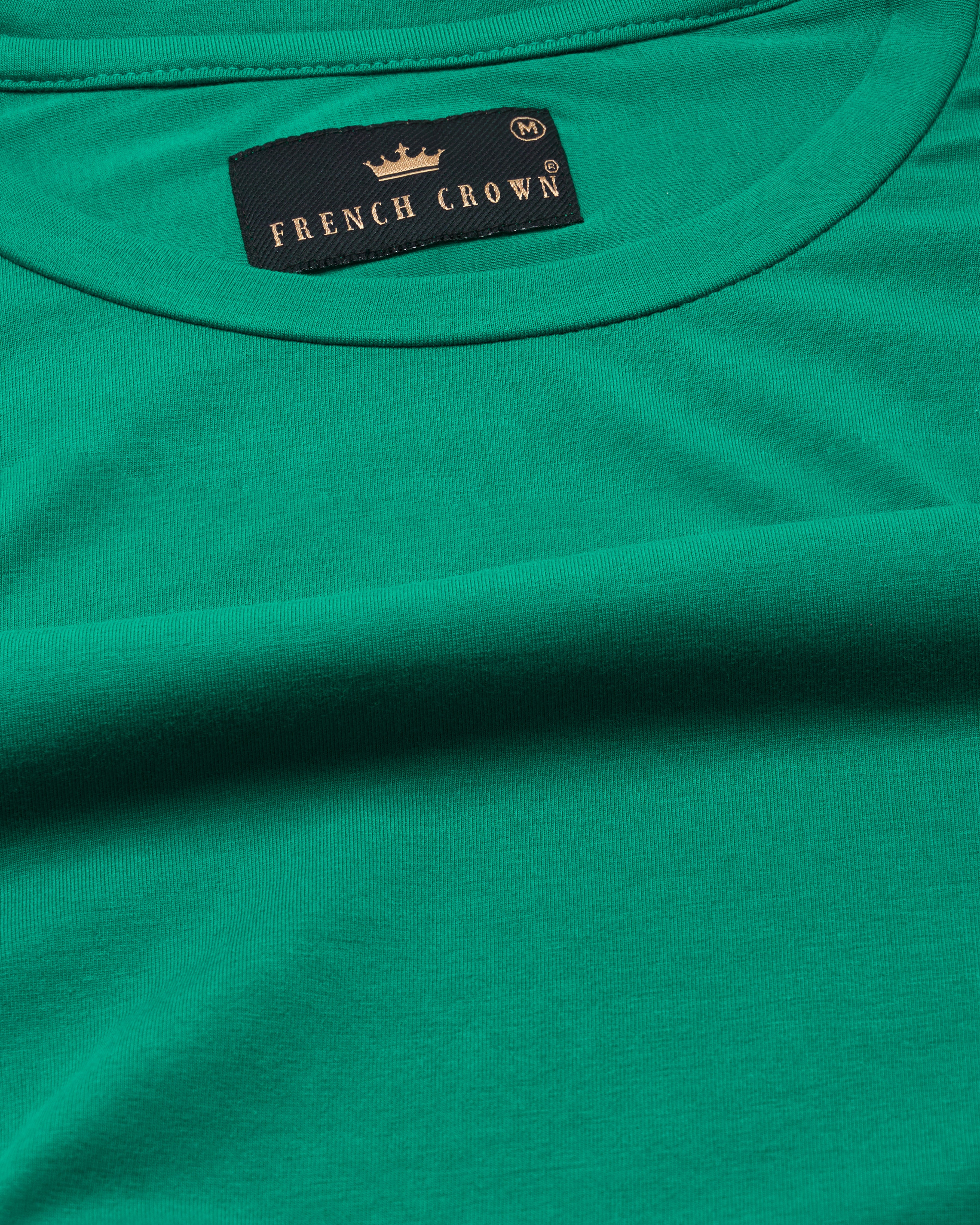 Tropical Green with Planets Hand Painted Premium Cotton T-shirt TS005-W010-S, TS005-W010-M, TS005-W010-L, TS005-W010-XL, TS005-W010-XXL