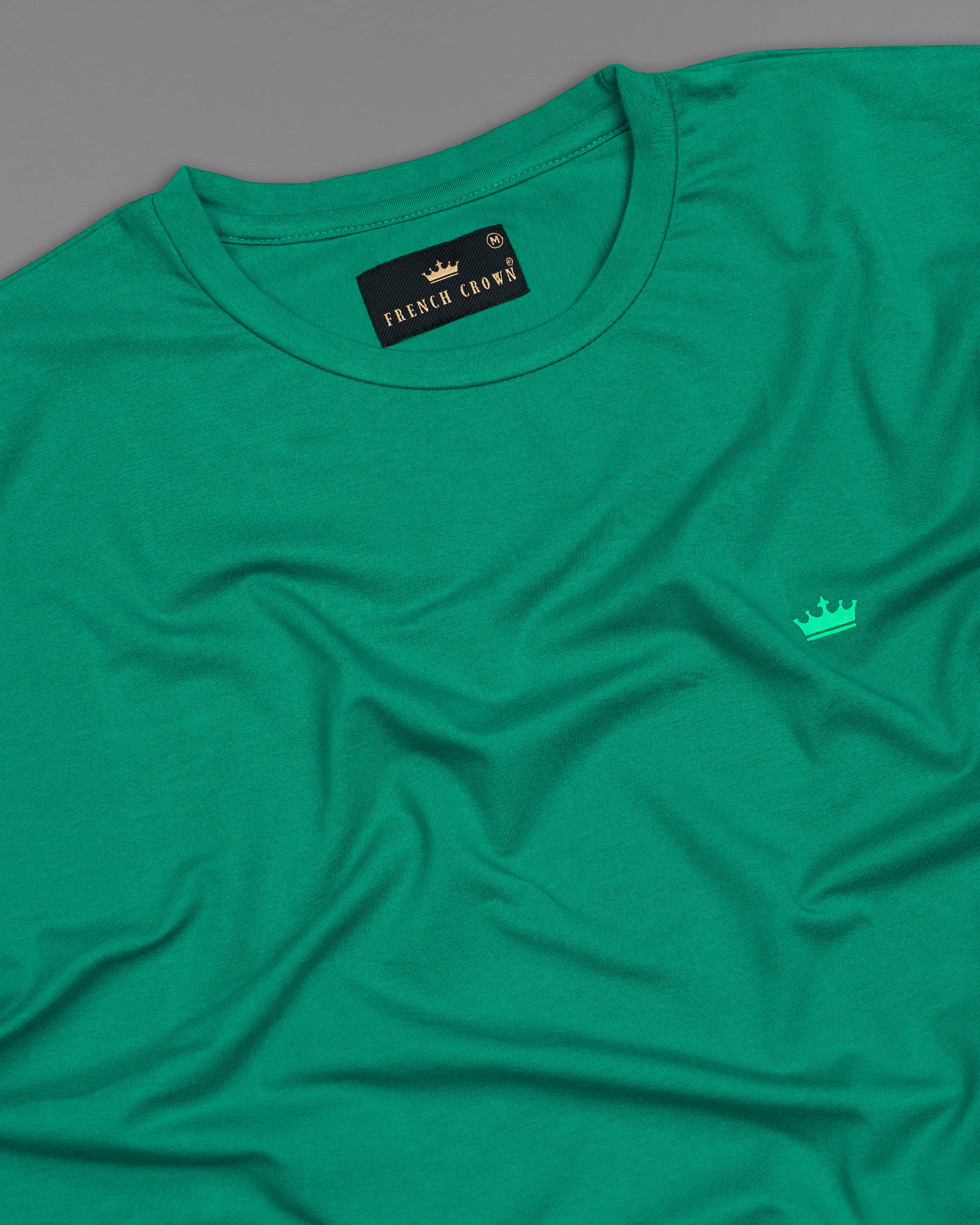 Tropical Green with Planets Hand Painted Premium Cotton T-shirt TS005-W010-S, TS005-W010-M, TS005-W010-L, TS005-W010-XL, TS005-W010-XXL