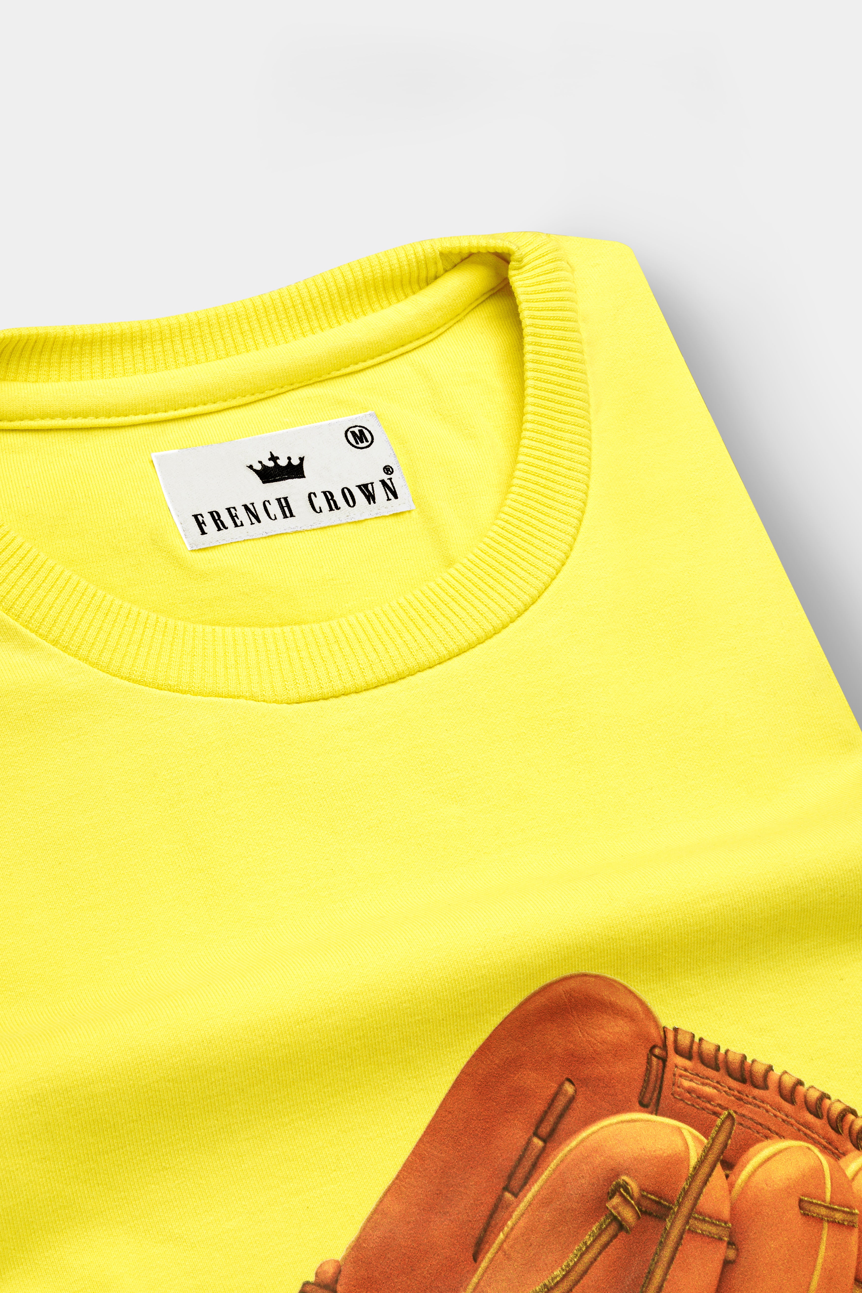 Dandelion Yellow Baseball Printed Premium Organic Cotton Sweatshirt