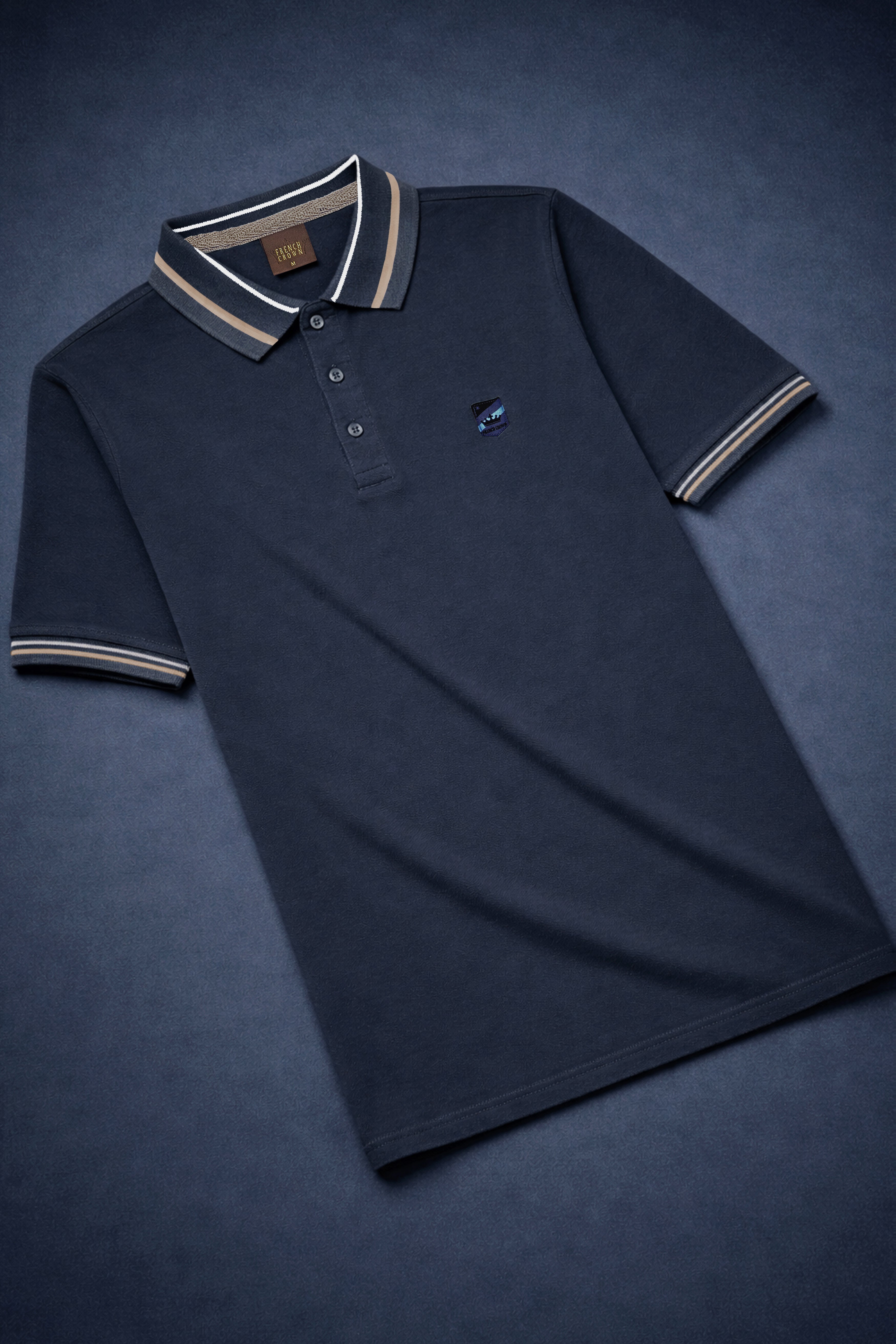 Charade Gray Solid Premium Cotton Pique Polo
