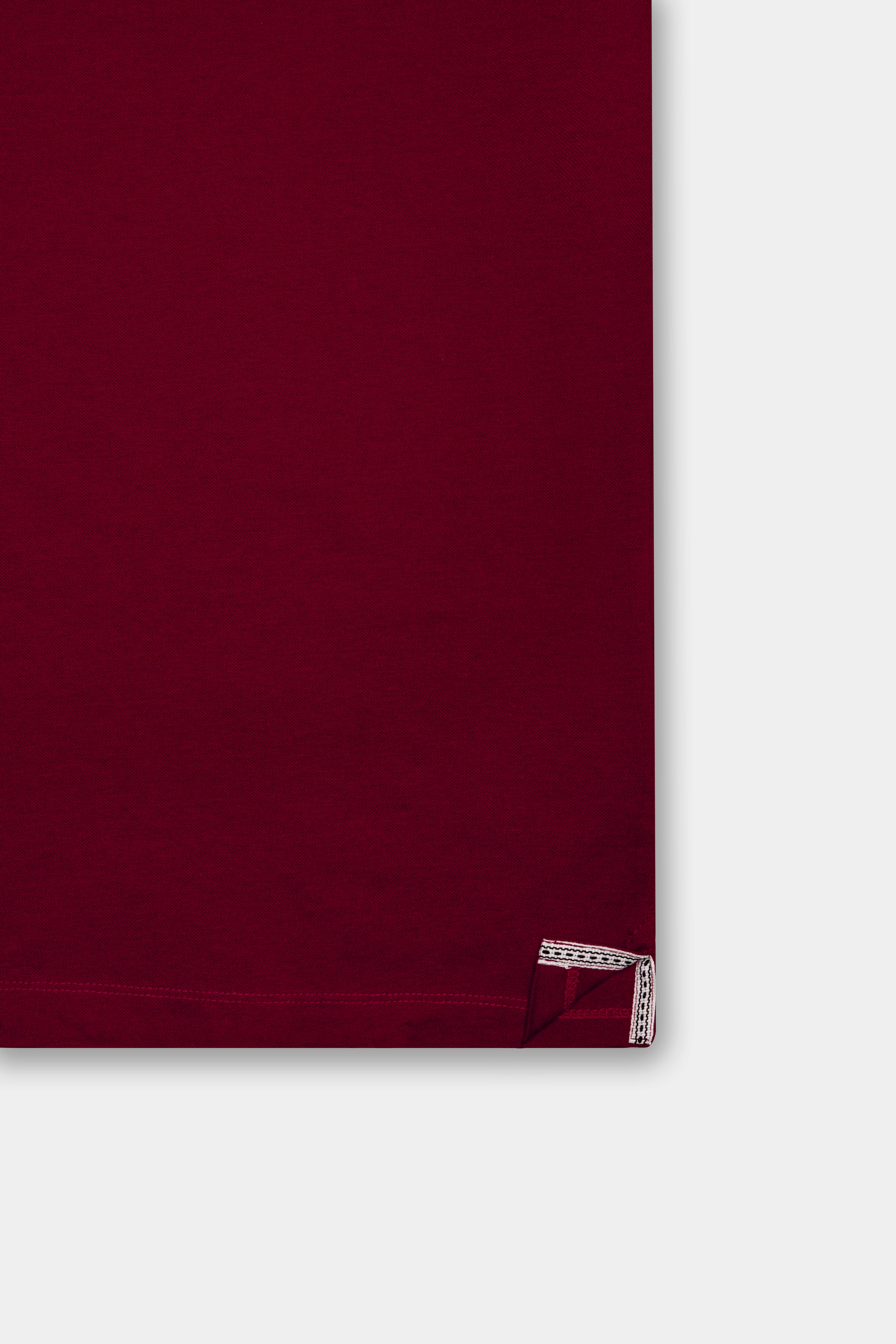 Rustic Red Solid Premium Cotton Pique Polo