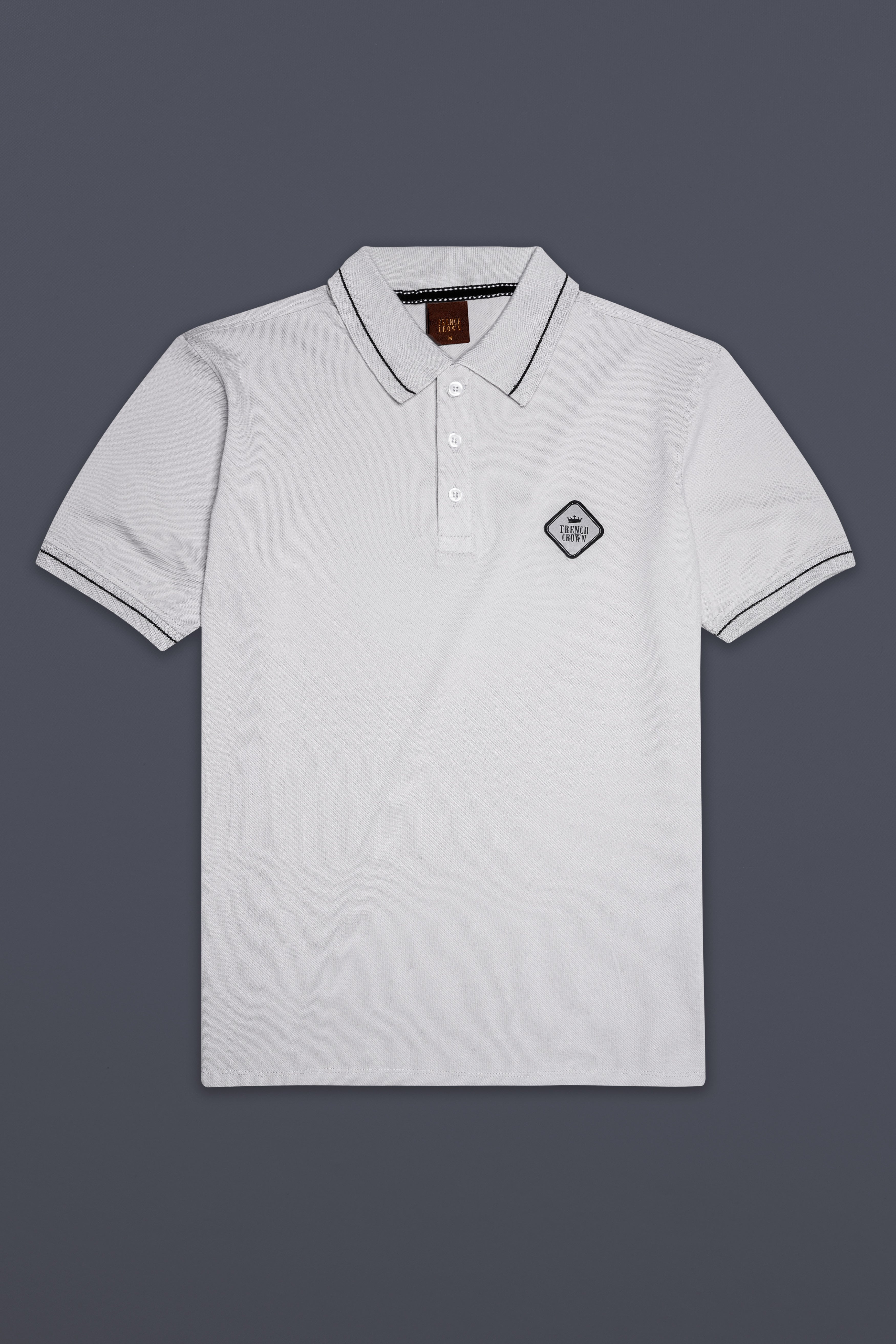 Santa Gray Solid Premium Cotton Pique Polo