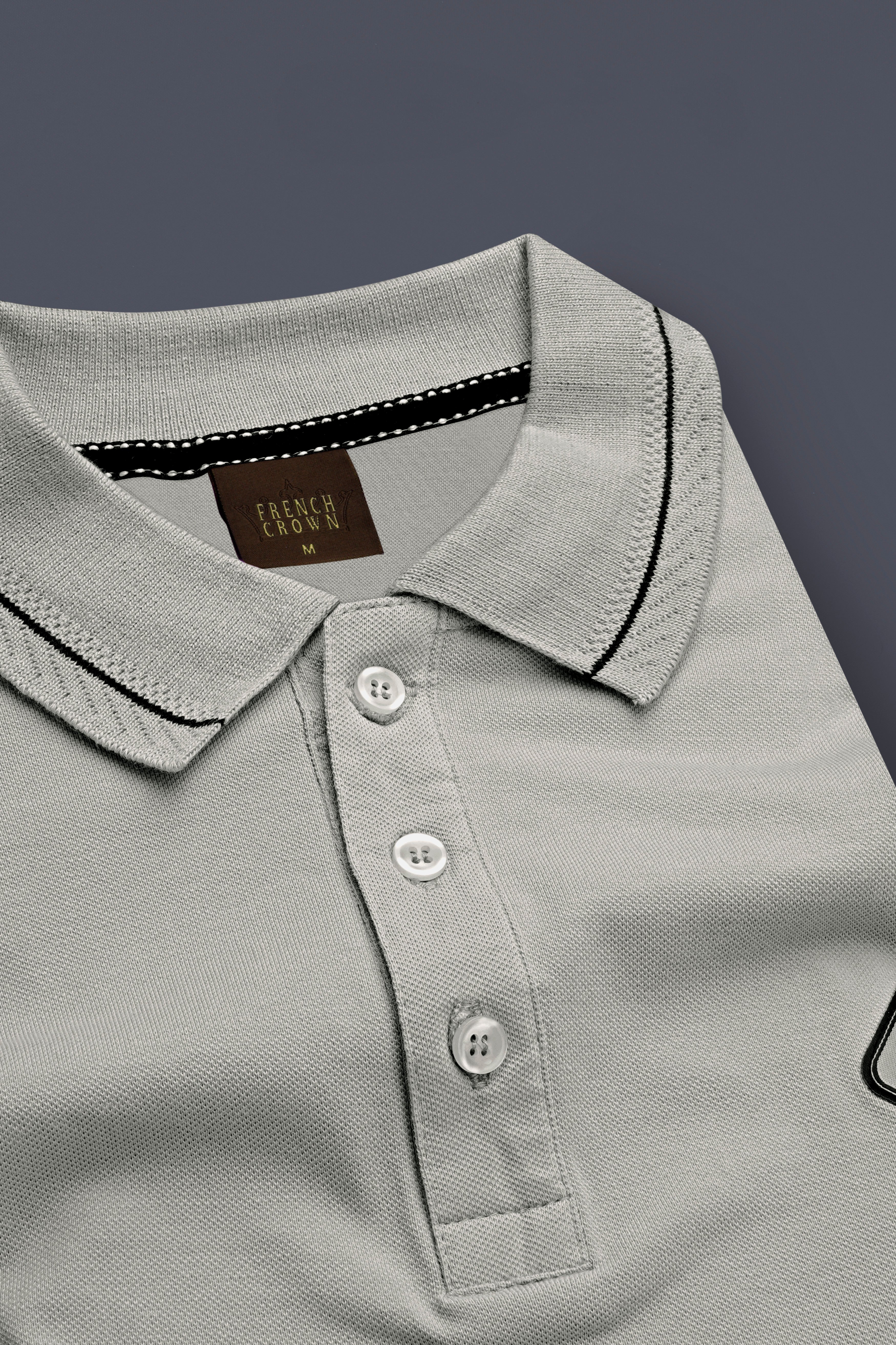 Santa Gray Solid Premium Cotton Pique Polo