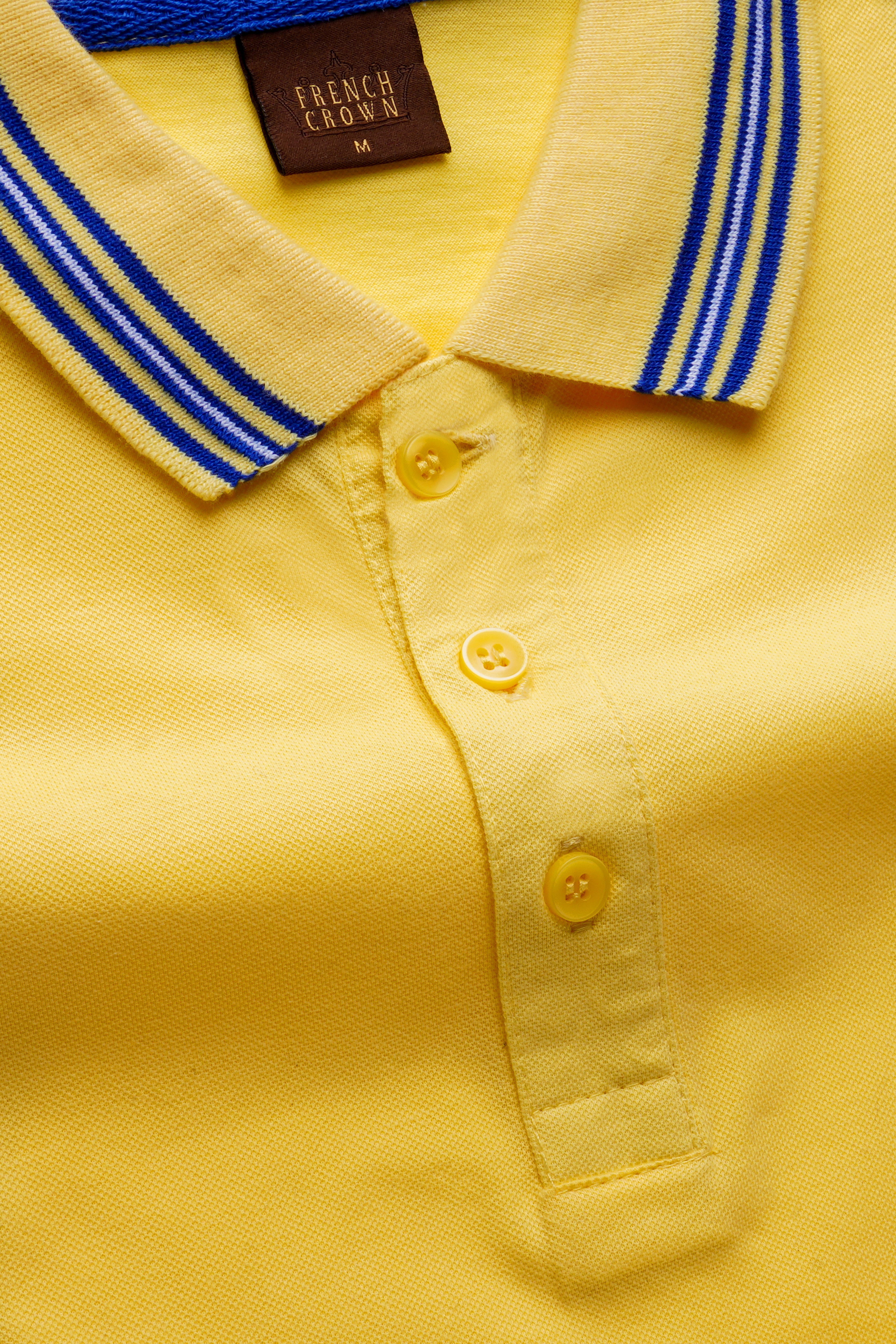 Confetti Yellow Solid Premium Cotton Pique Polo