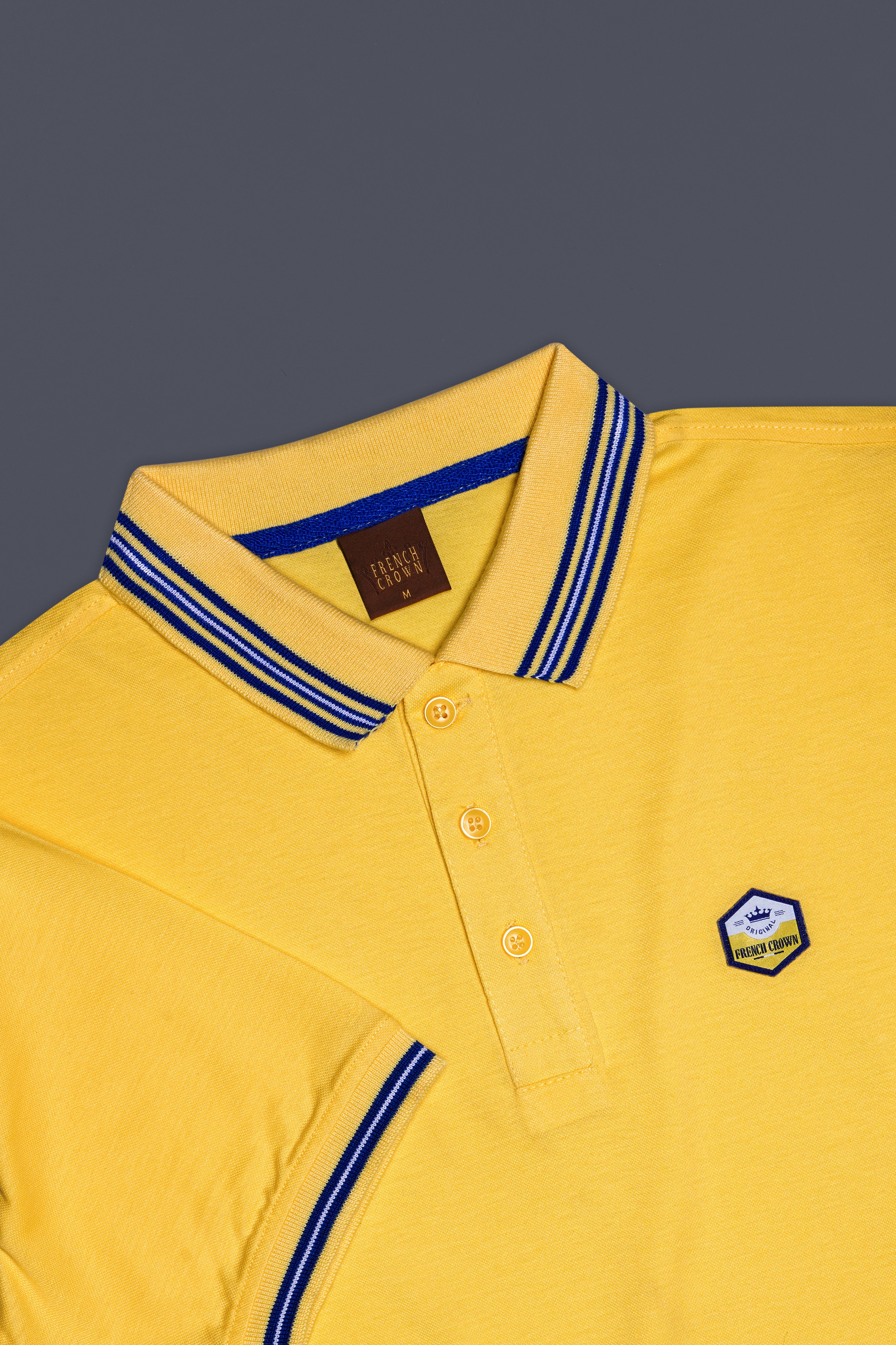 Confetti Yellow Solid Premium Cotton Pique Polo