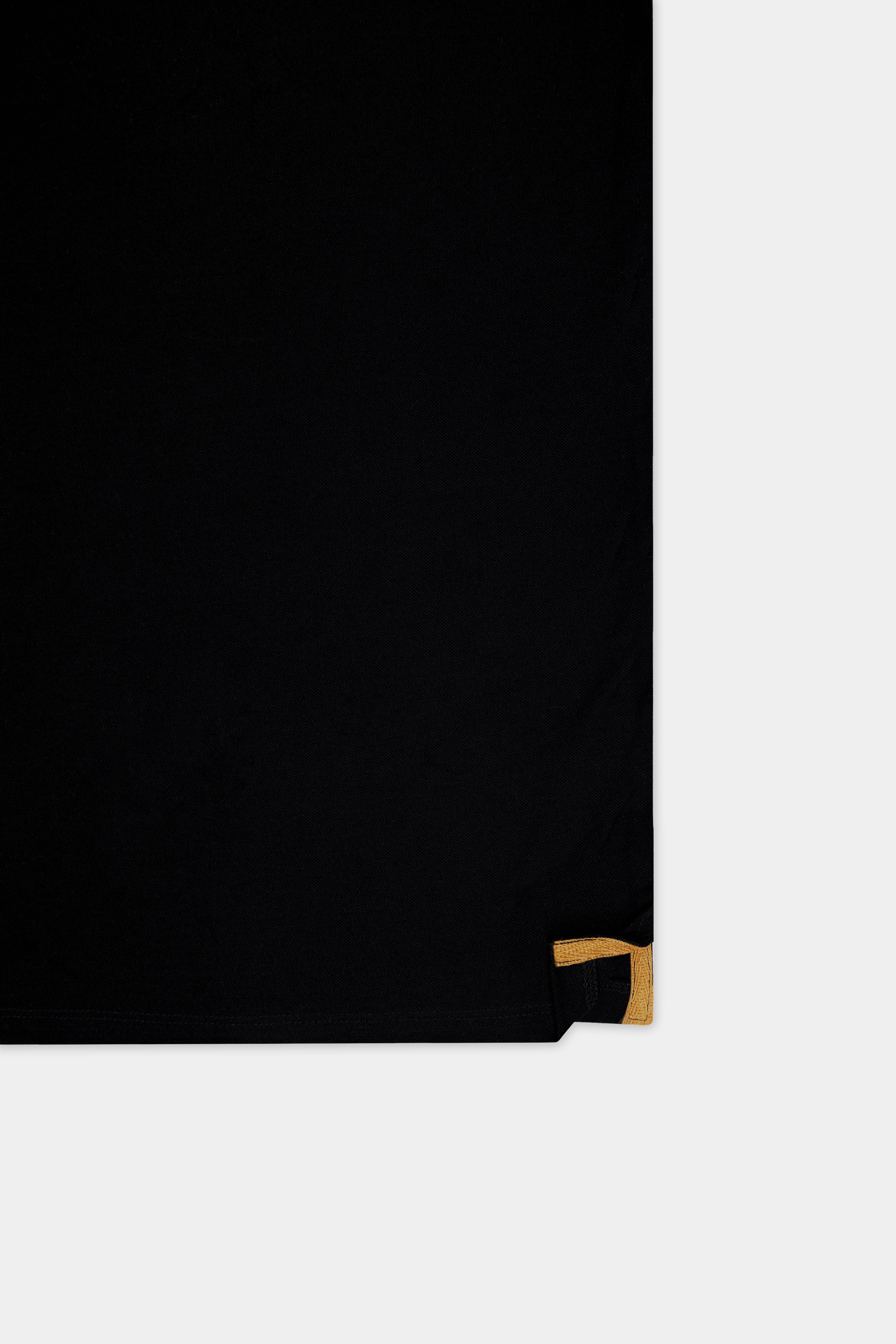 Jade Black Solid Premium Cotton Pique Polo