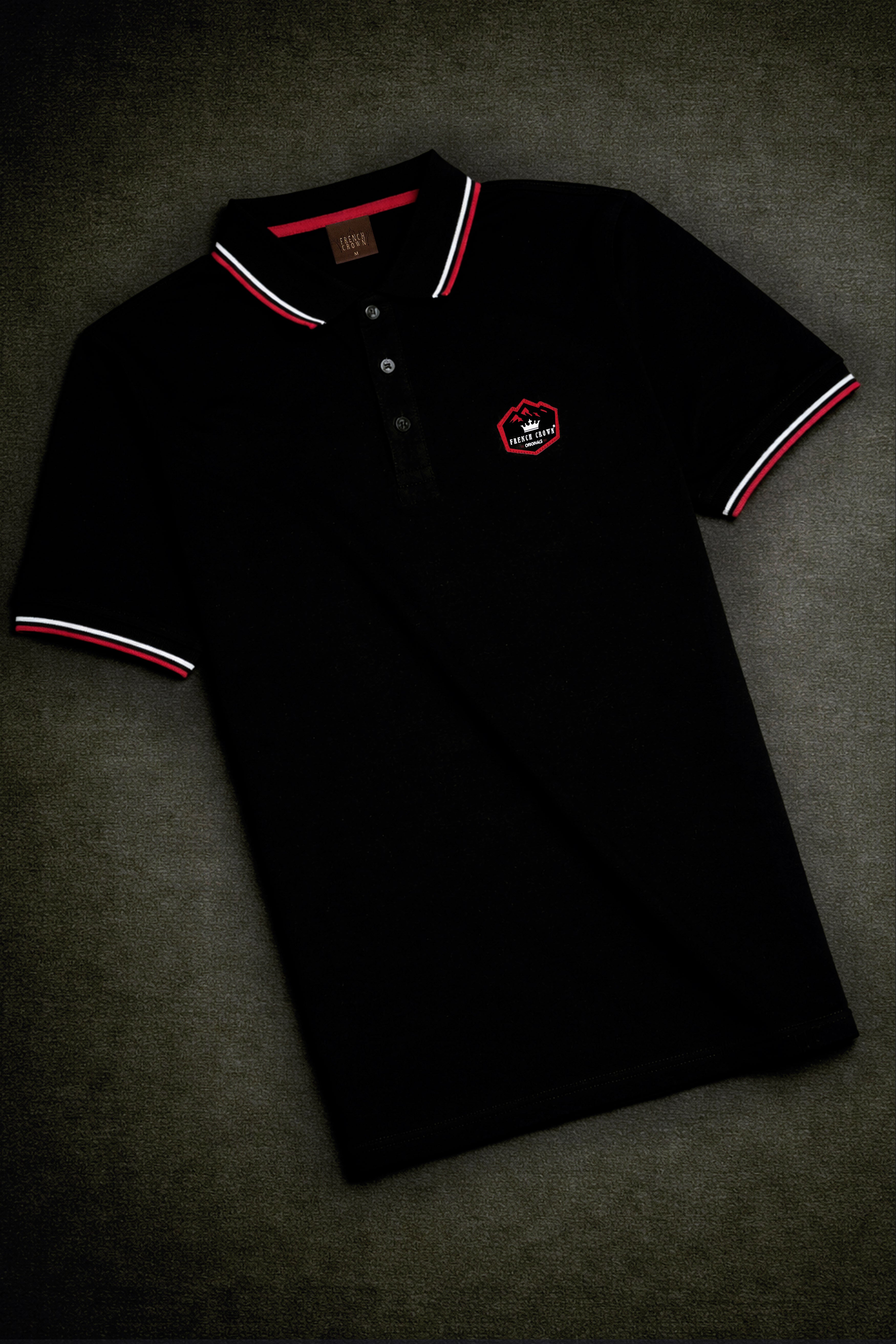 Jade Black Solid Premium Cotton Pique Polo