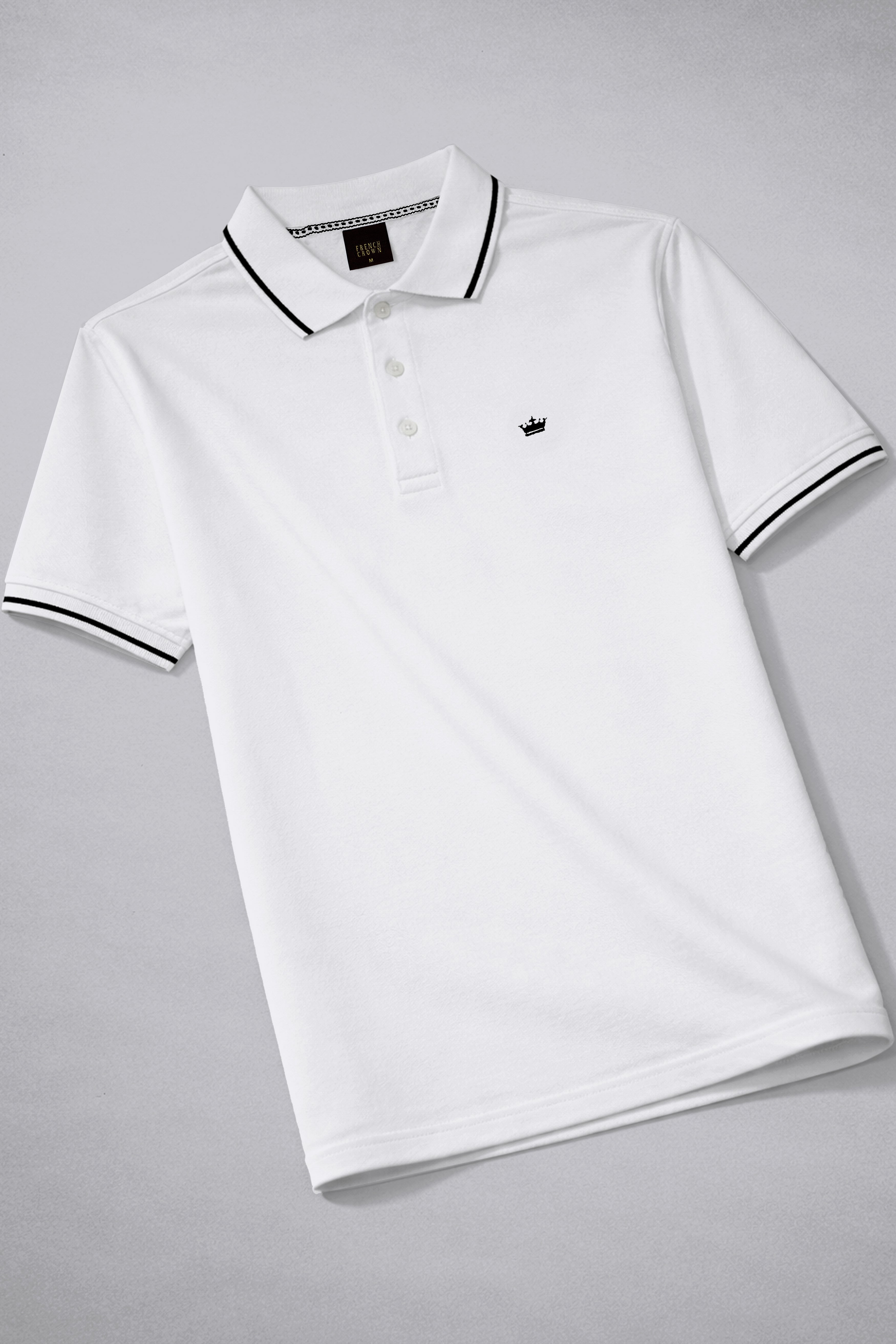 Biancoza-Bright White Super Soft Premium Cotton Pique Polo