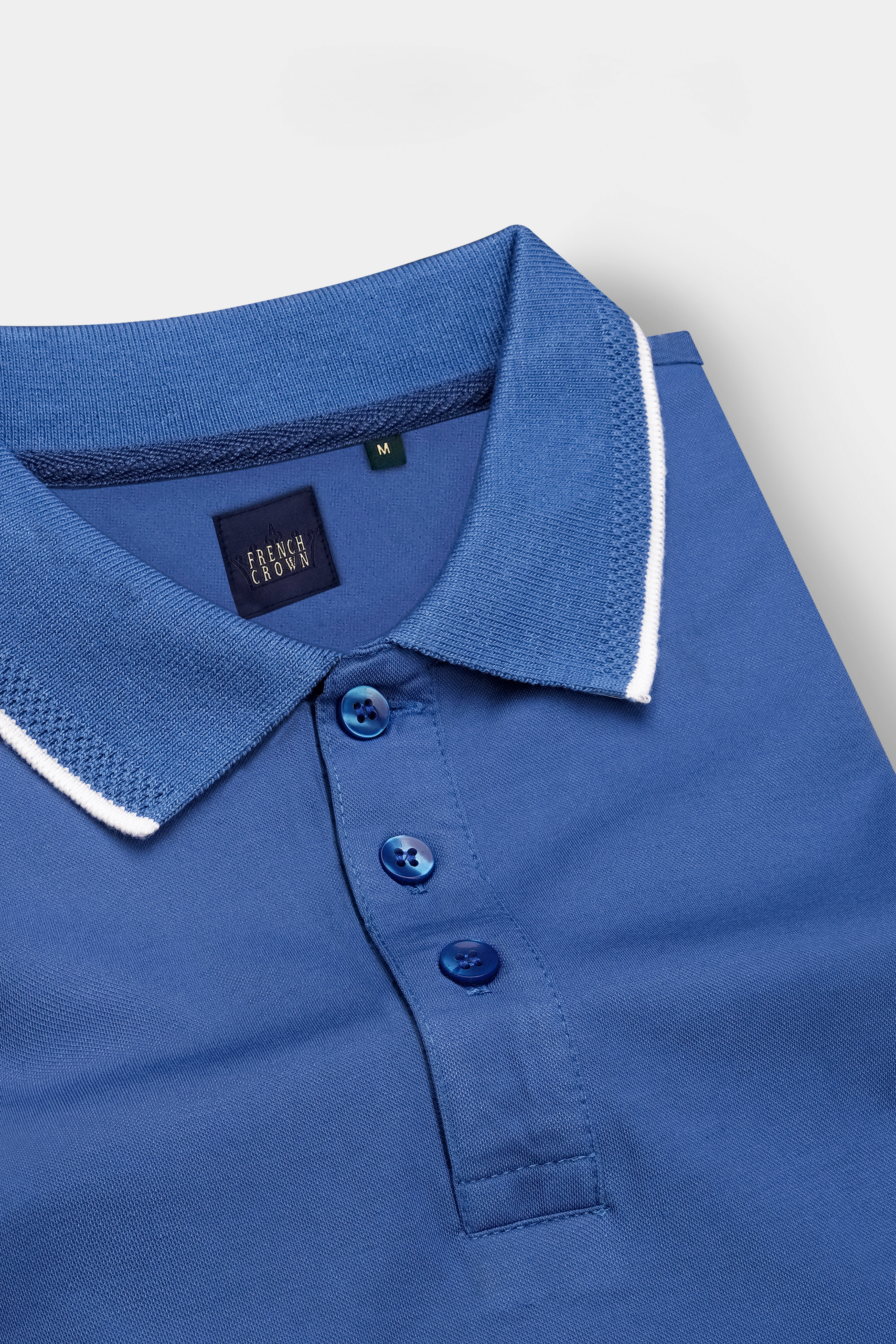 Chambray Blue Premium Cotton Pique Polo