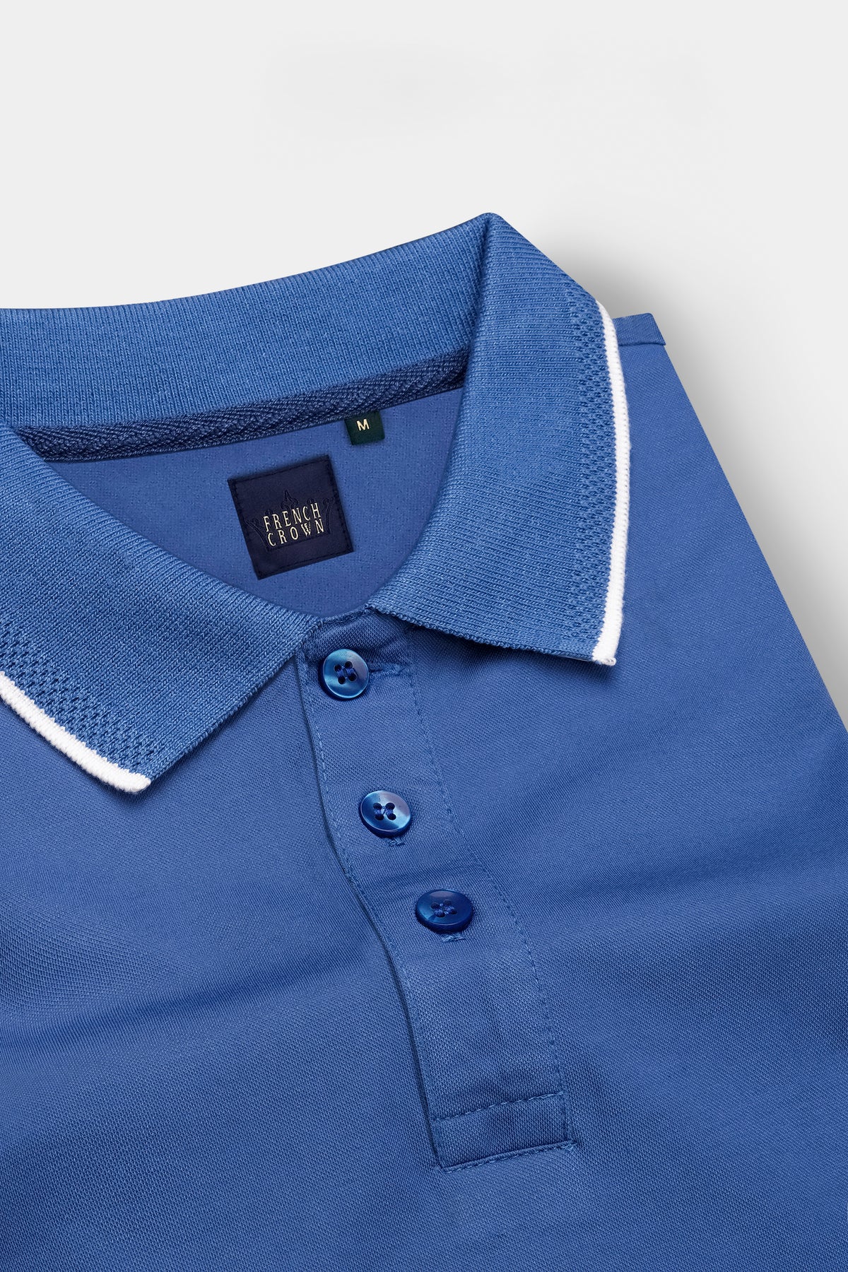 Chambray Blue Premium Cotton Pique Polo