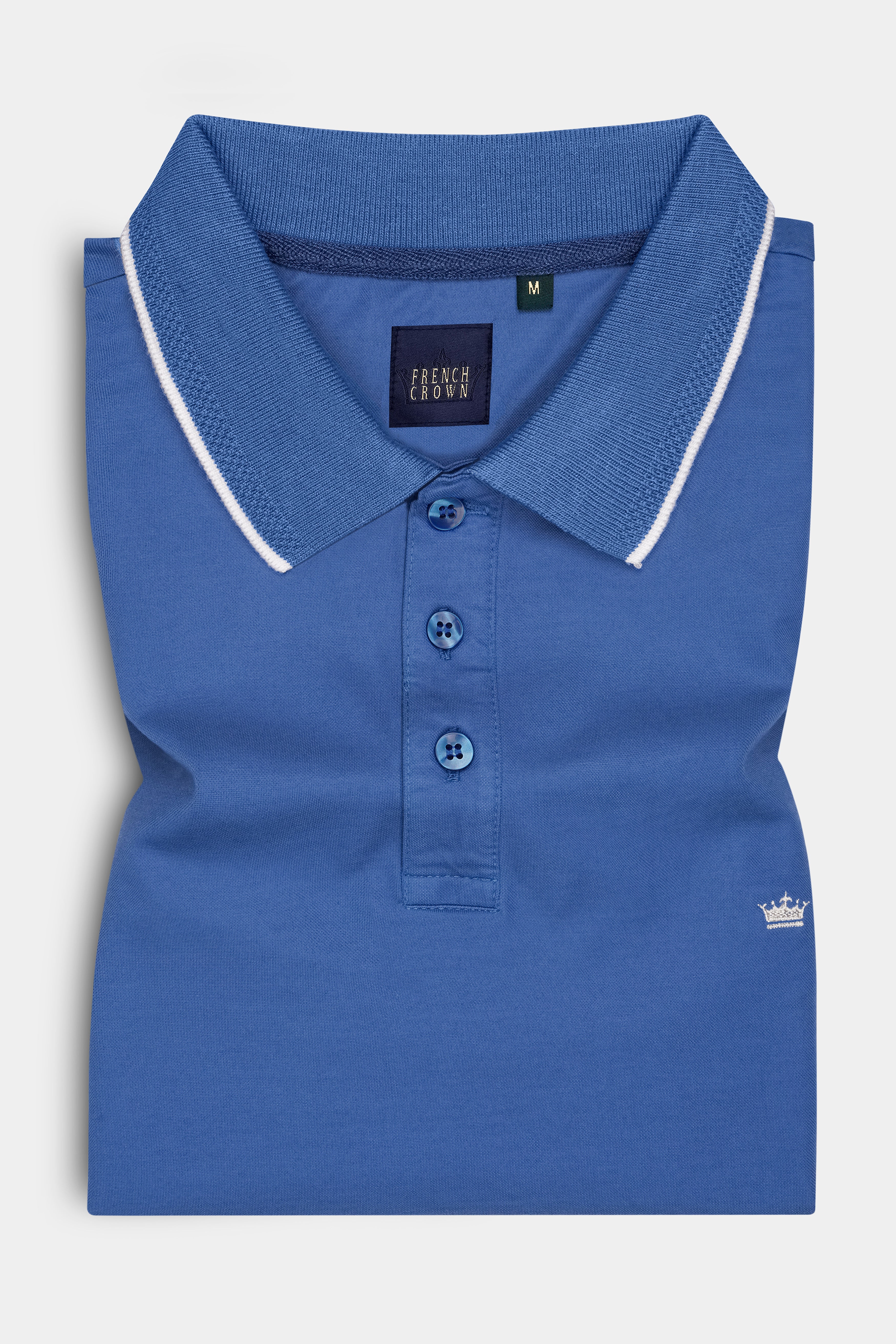 Chambray Blue Premium Cotton Pique Polo