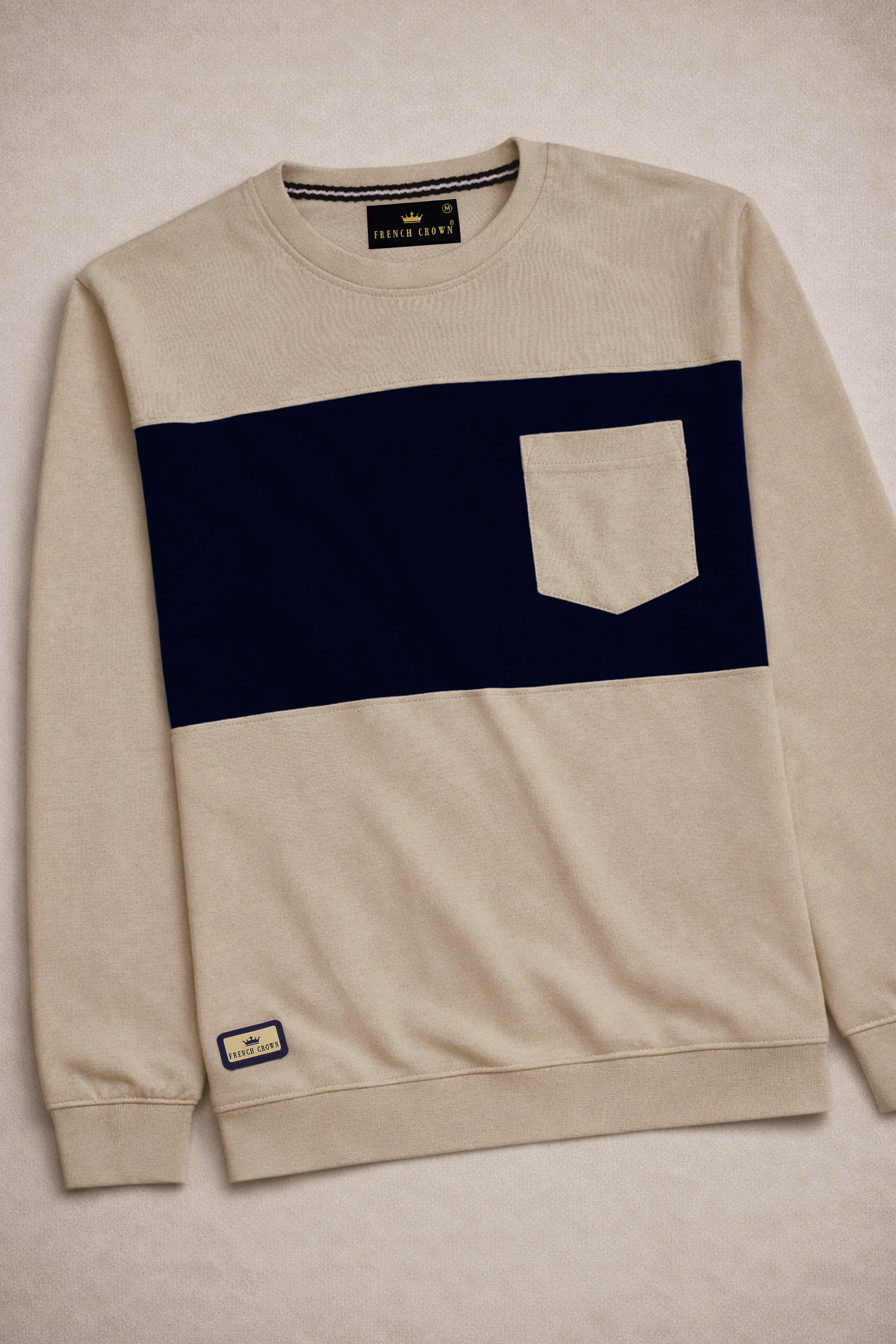 Indian Khaki and Mirage Blue Full Sleeve Premium Cotton Jersey Sweatshirt