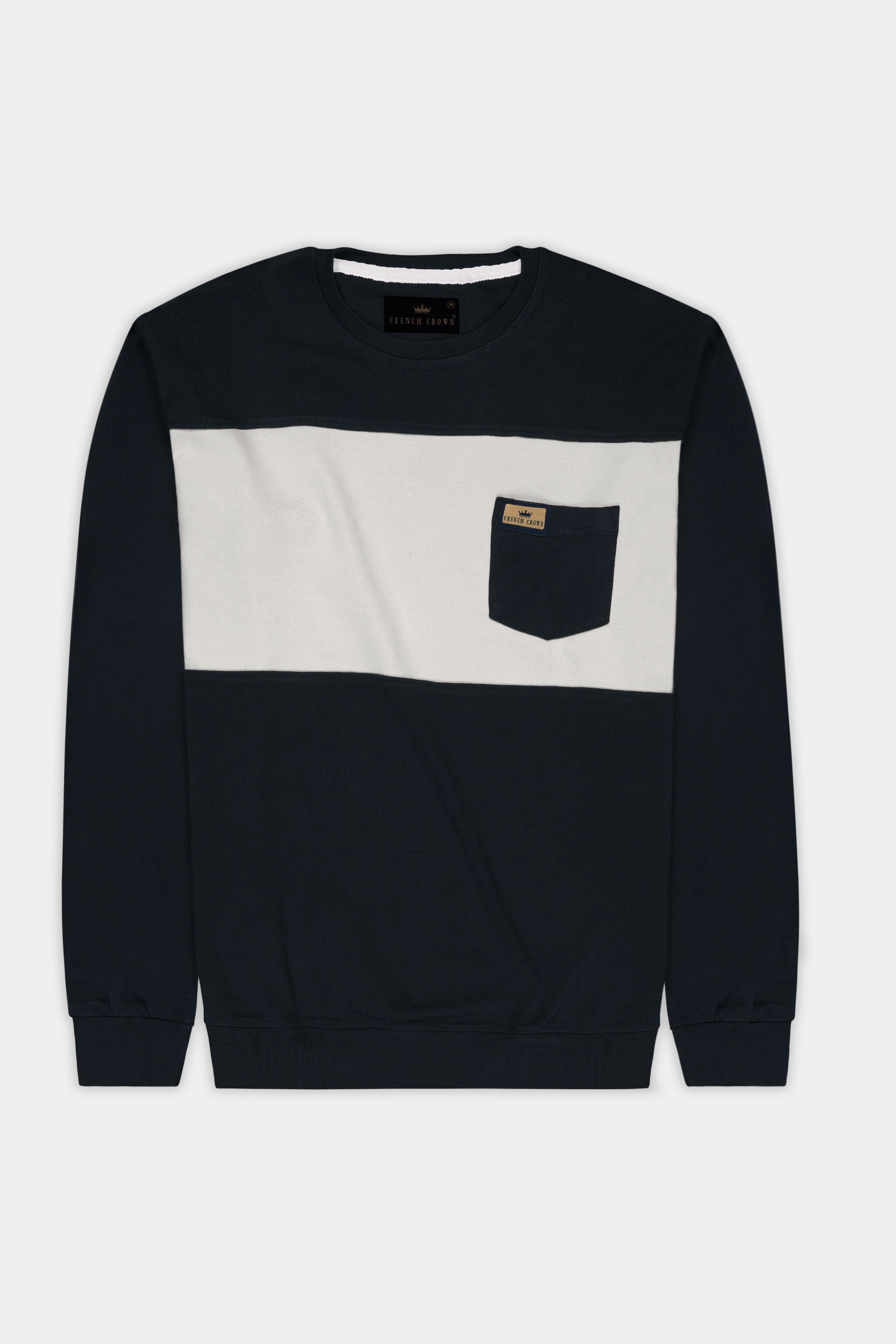 Jade Black and Wheatfield Full Sleeve Premium Cotton Jersey Sweatshirt