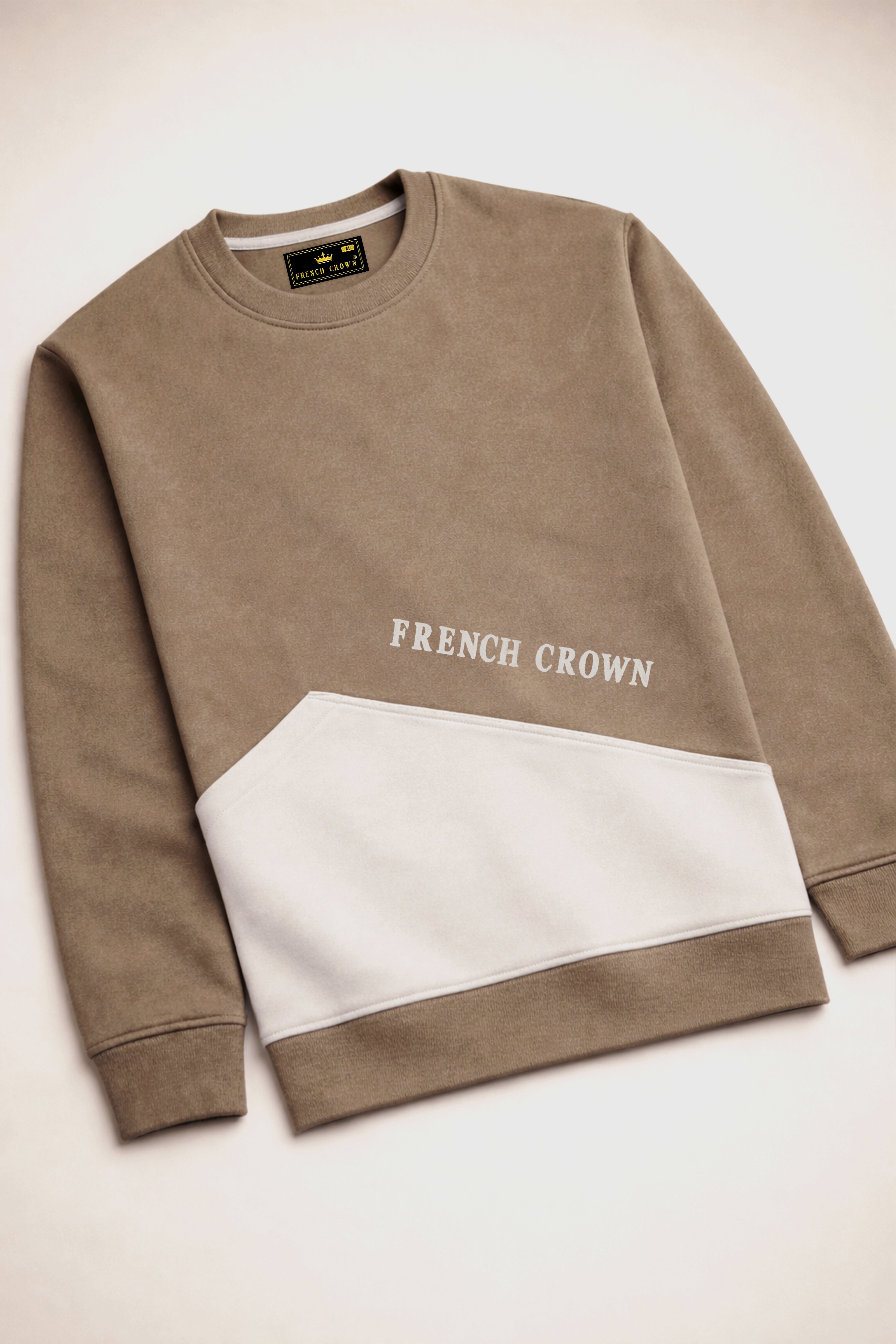 Brown With Cream Full Sleeve Premium Cotton Heavyweight Sweatshirt