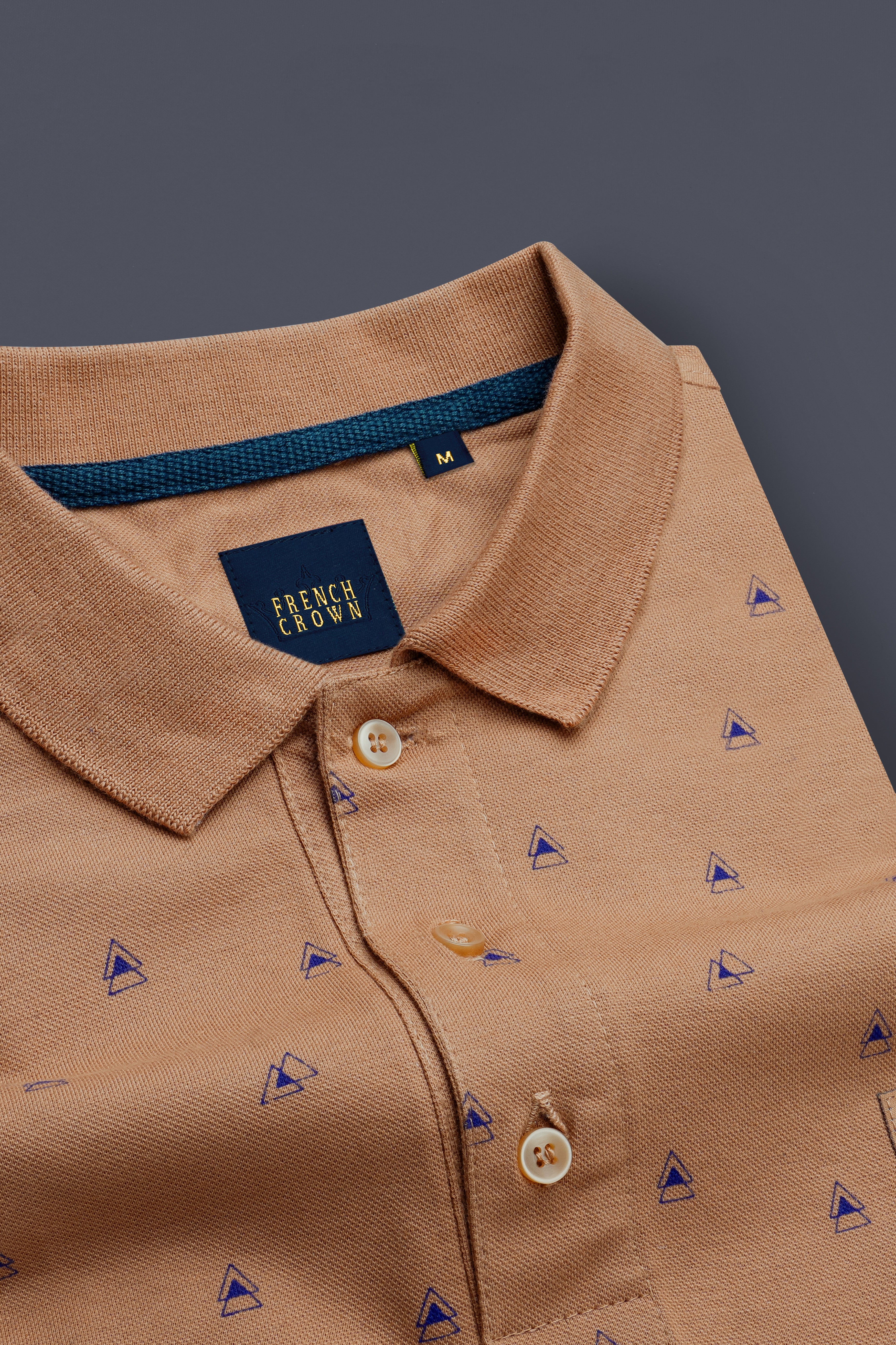 Whiskey Brown with Meteorite Purple Organic Cotton Mercerised Pique Polo