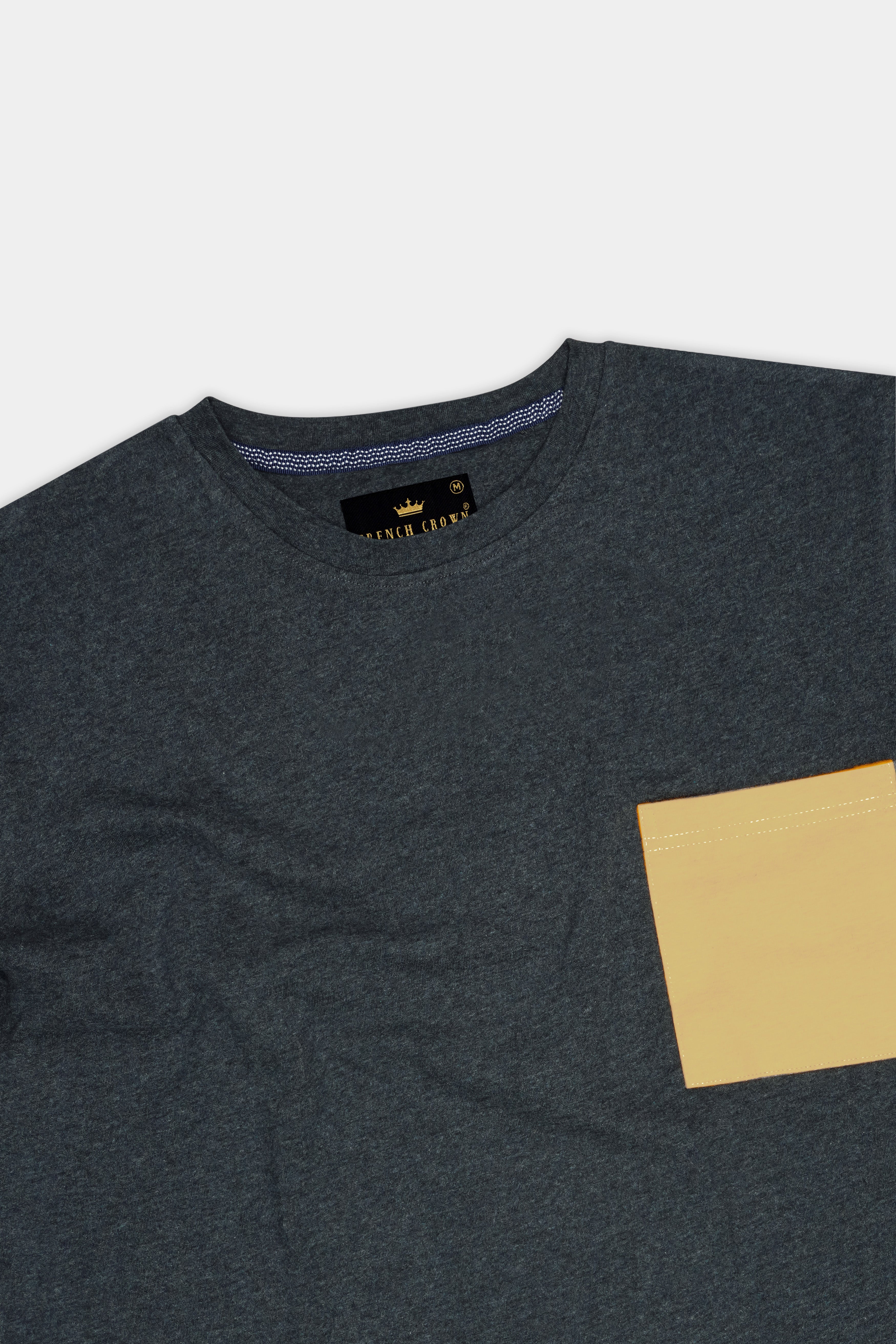 Gunmetal Gray and Marzipan Yellow Premium Cotton T-Shirt