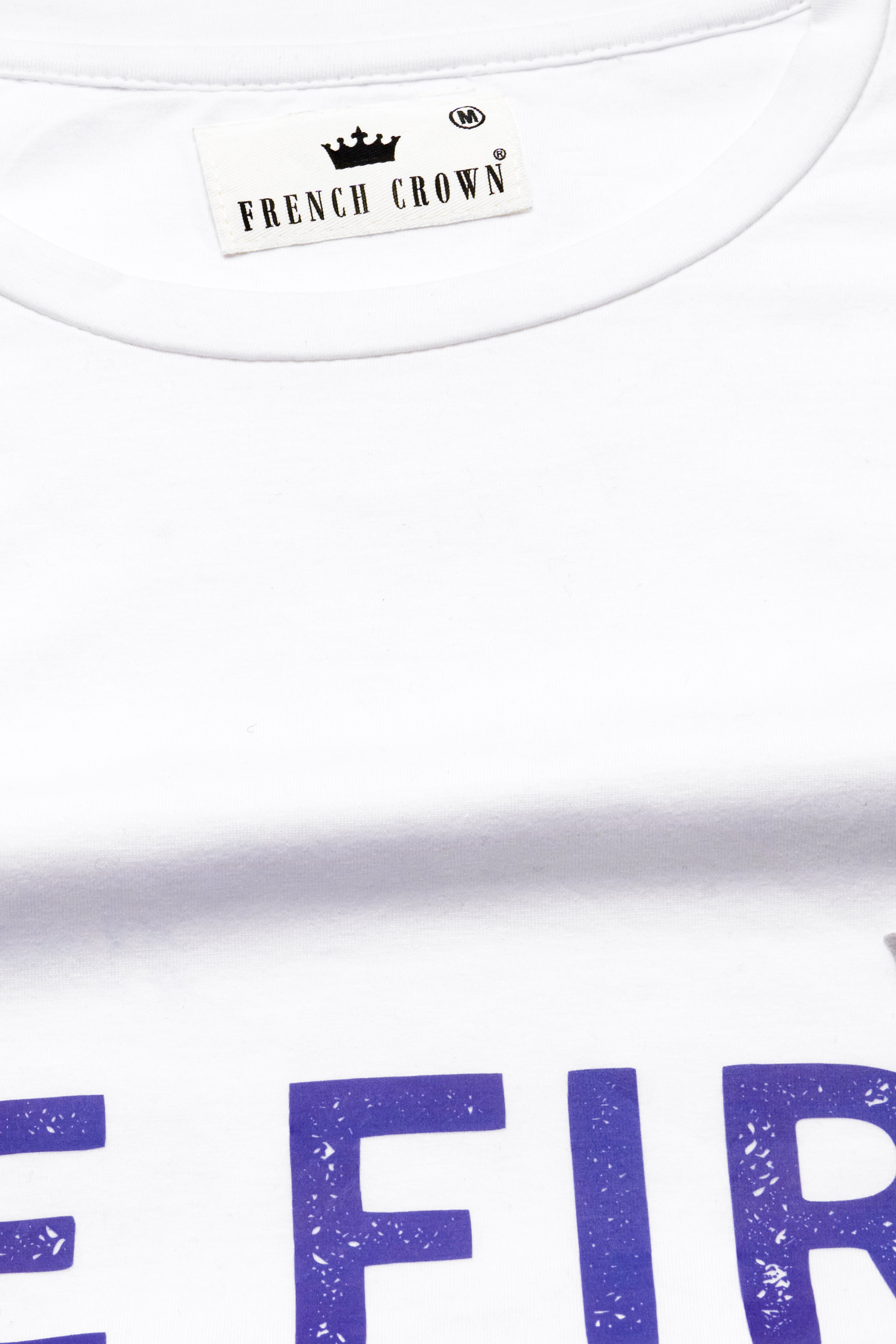 Bright White Printed Premium Cotton T-shirt TS854-W01-RPRT80-S, TS854-W01-RPRT80-M, TS854-W01-RPRT80-L, TS854-W01-RPRT80-XL, TS854-W01-RPRT80-XXL