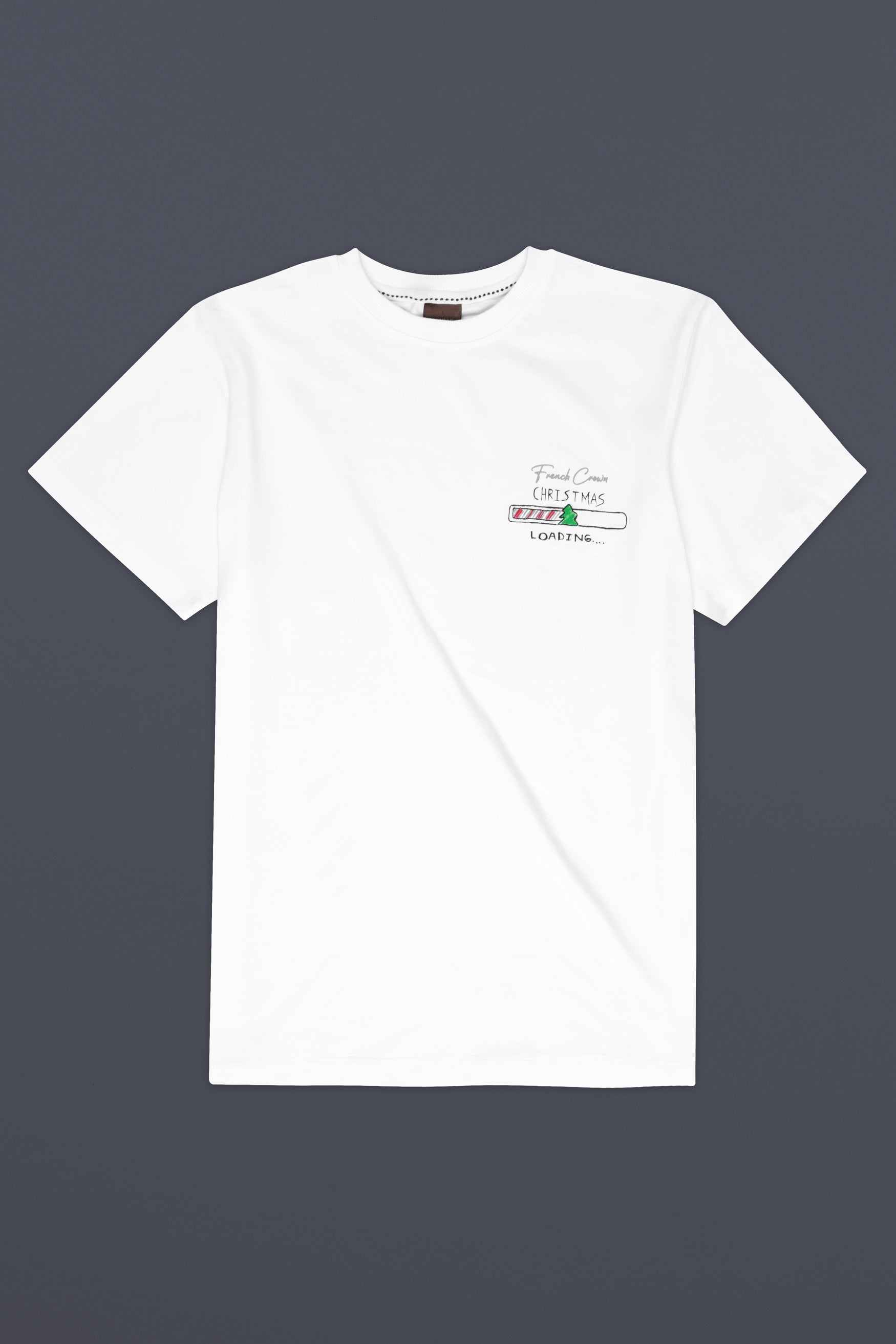 Bright White Christmas Hand Painted Premium Cotton T-Shirt TS854-W02-ART-S, TS854-W02-ART-M, TS854-W02-ART-L, TS854-W02-ART-XL, TS854-W02-ART-XXL