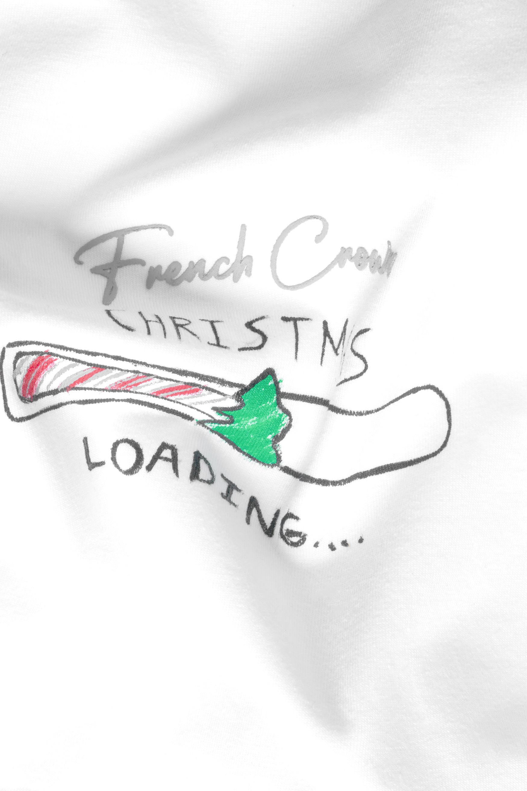 Bright White Christmas Hand Painted Premium Cotton T-Shirt TS854-W02-ART-S, TS854-W02-ART-M, TS854-W02-ART-L, TS854-W02-ART-XL, TS854-W02-ART-XXL