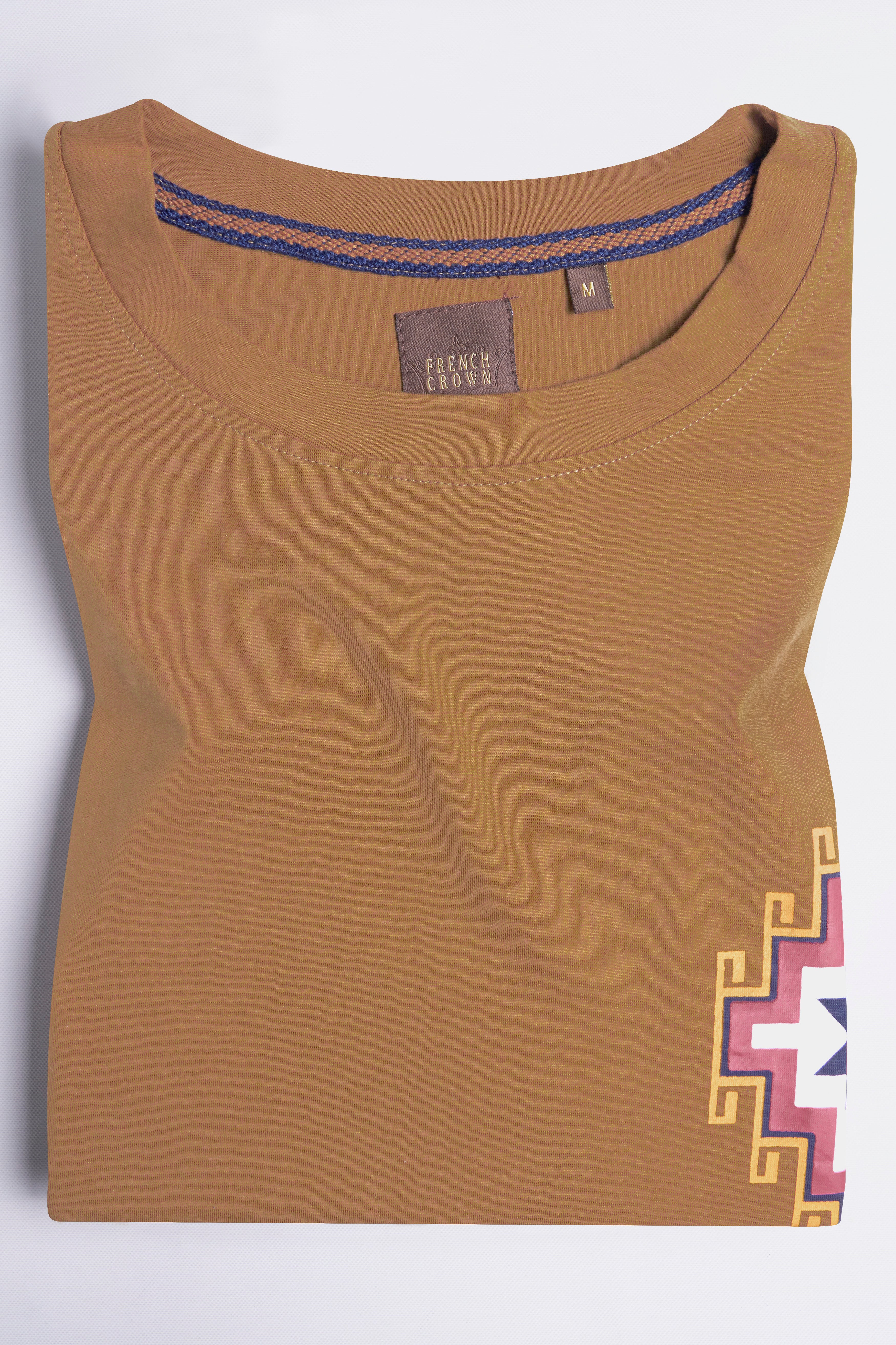 Sepia Brown Printed Premium Cotton Oversized T-shirt TS951-S, TS951-M, TS951-L, TS951-XL, TS951-XXL