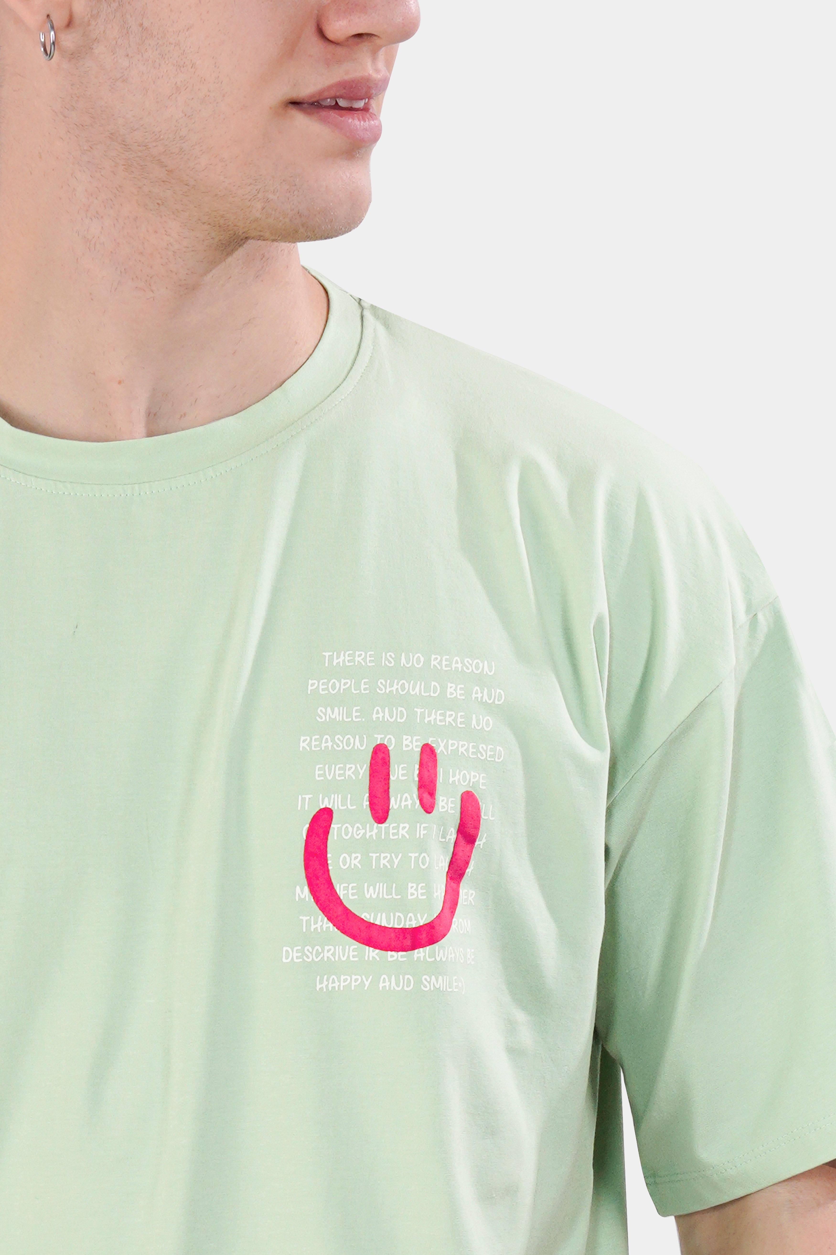 Surf Crest Green Printed Premium Cotton Oversized T-shirt TS954-S, TS954-M, TS954-L, TS954-XL, TS954-XXL