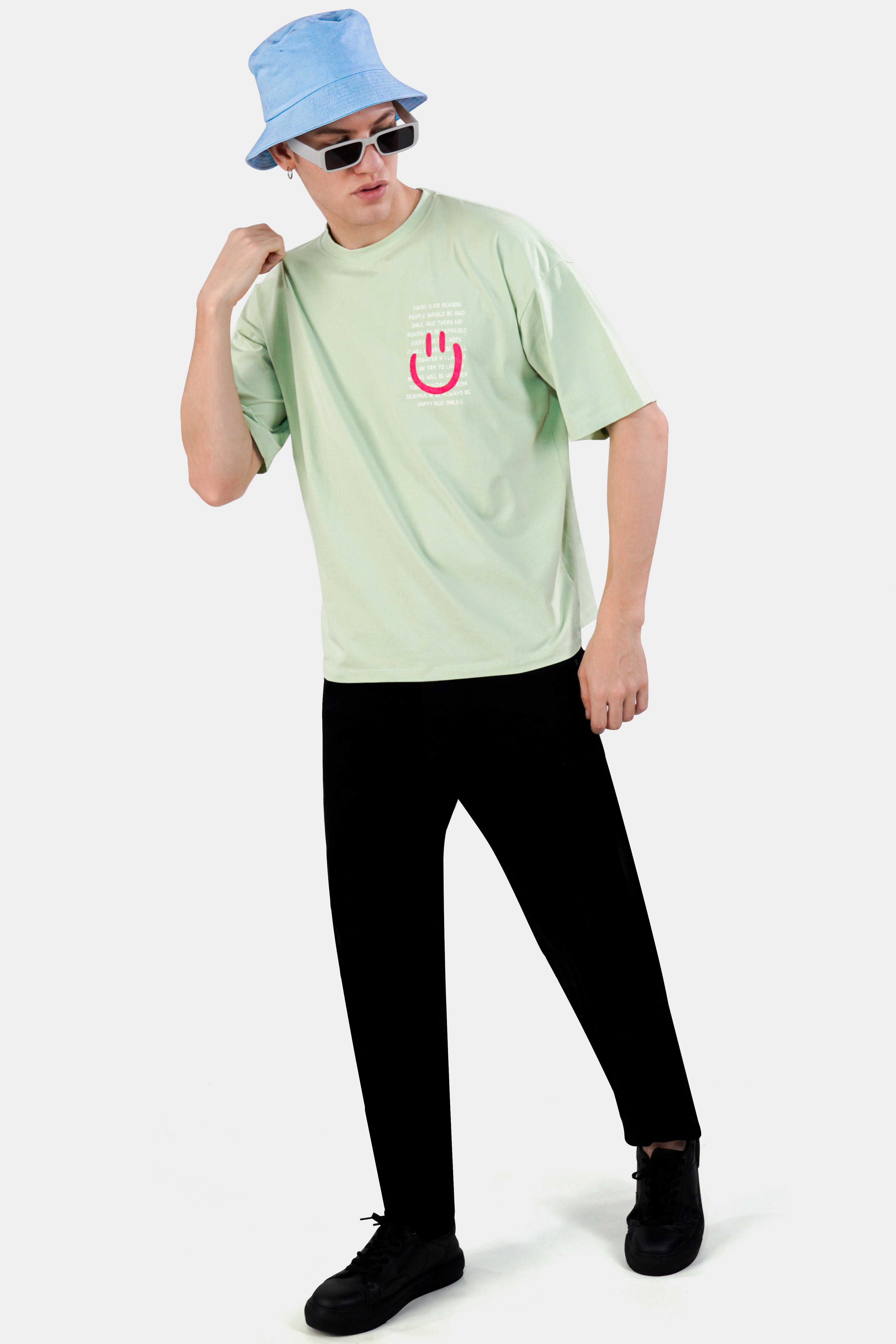 Surf Crest Green Printed Premium Cotton Oversized T-shirt TS954-S, TS954-M, TS954-L, TS954-XL, TS954-XXL