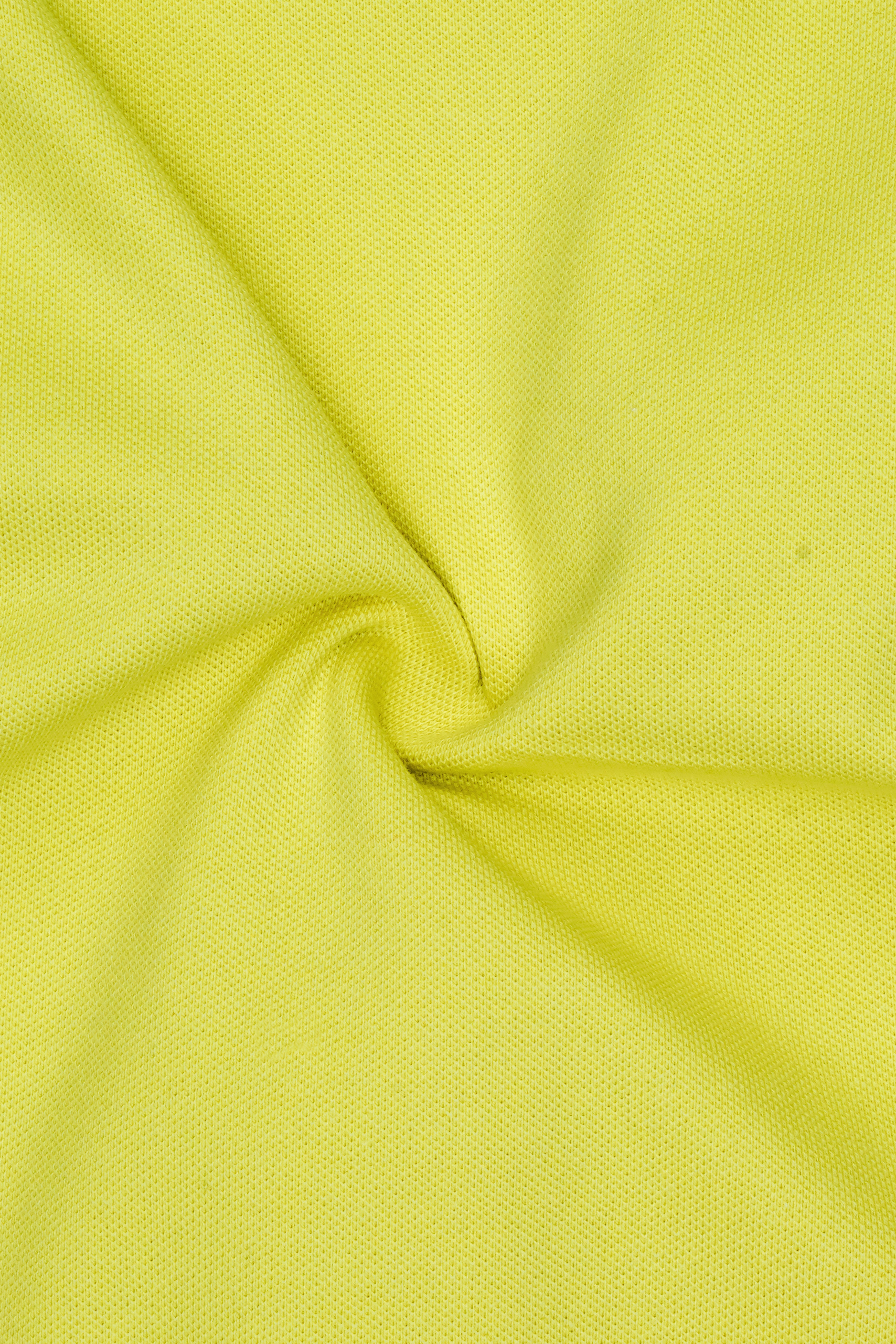 Portica Yellow Striped Premium Cotton Pique Polo