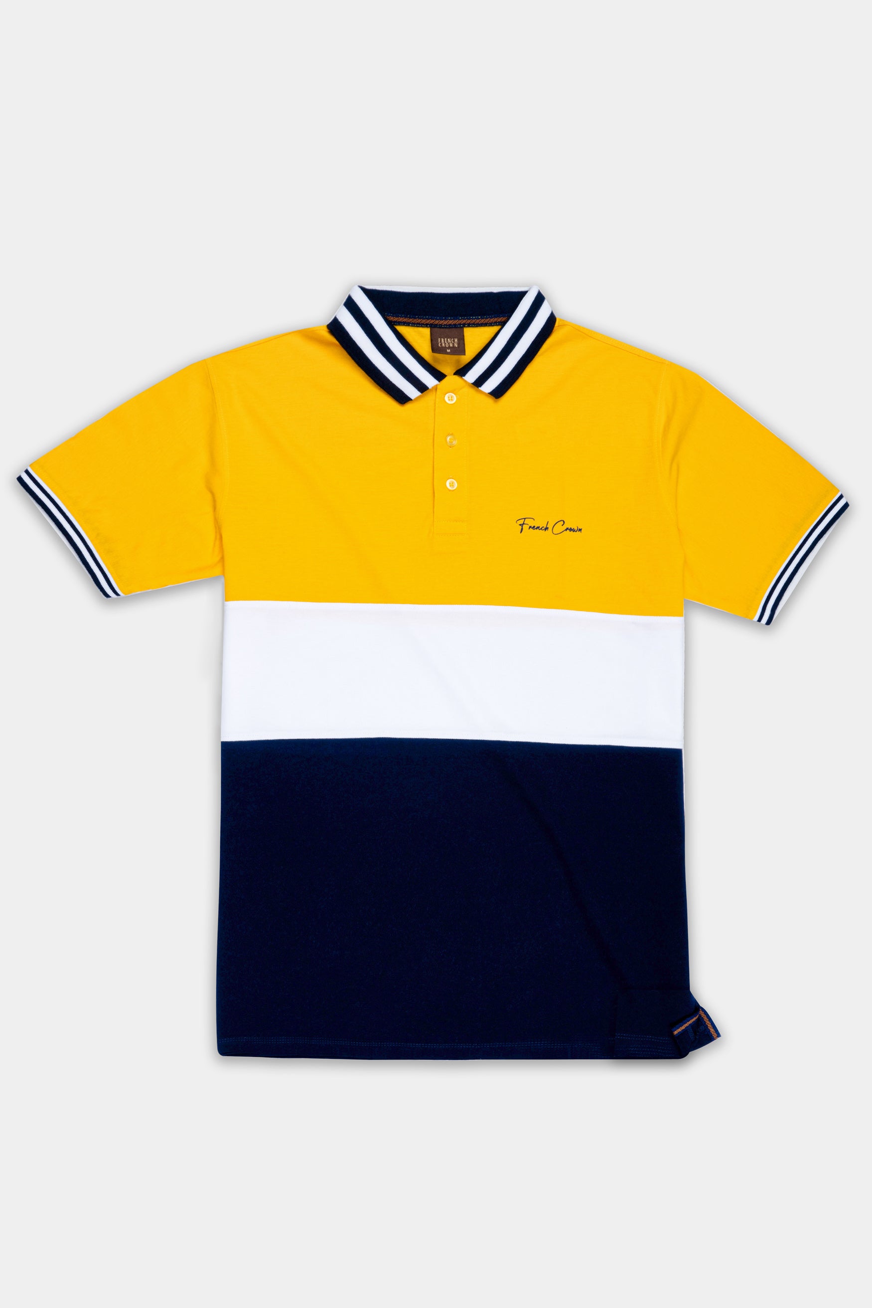 Mikado Yellow And Ebony Blue Premium Cotton Mercerised Pique Polo TS986-S, TS986-M, TS986-L, TS986-XL, TS986-XXL