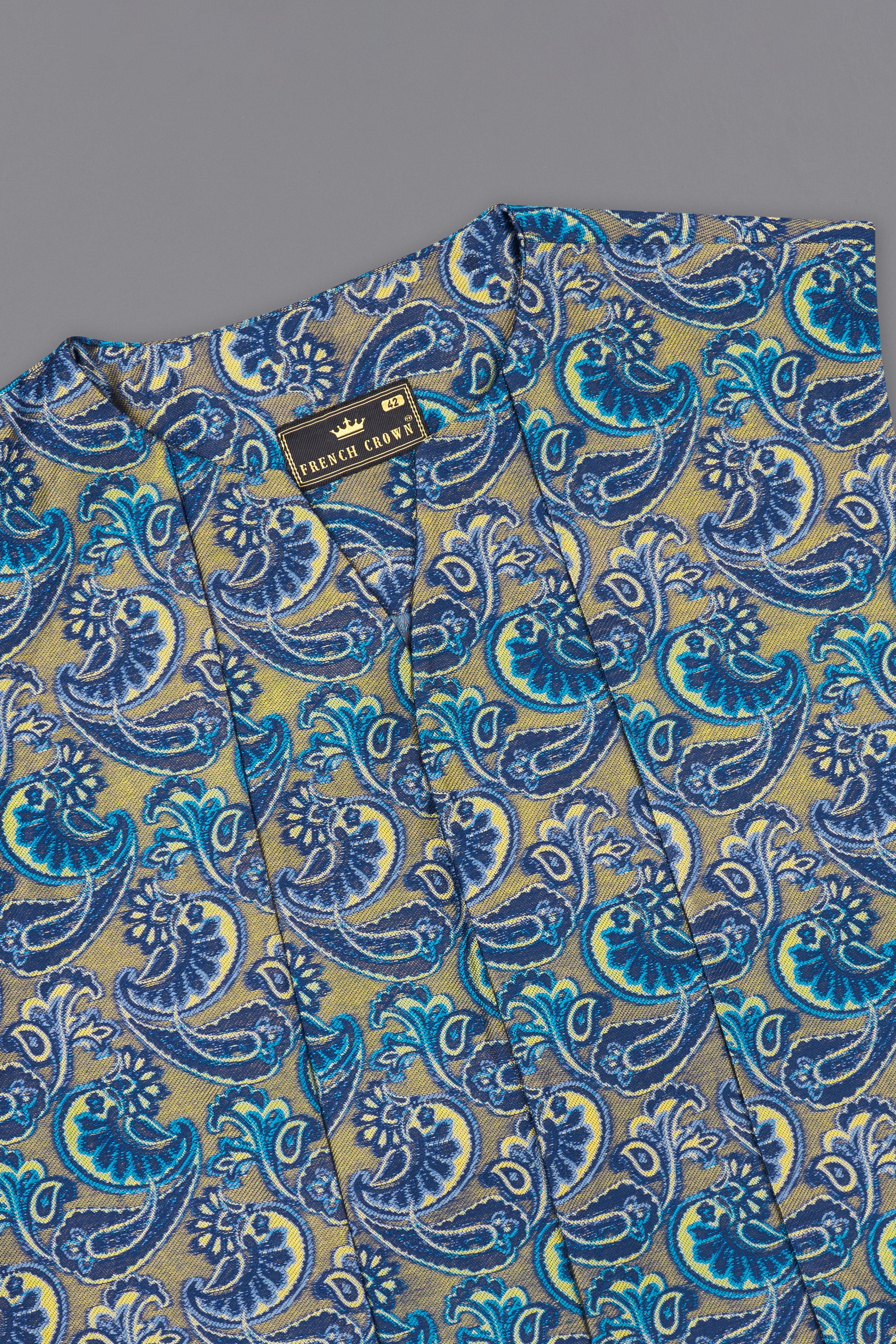 Biscay Blue Paisley Textured Designer Waistcoat