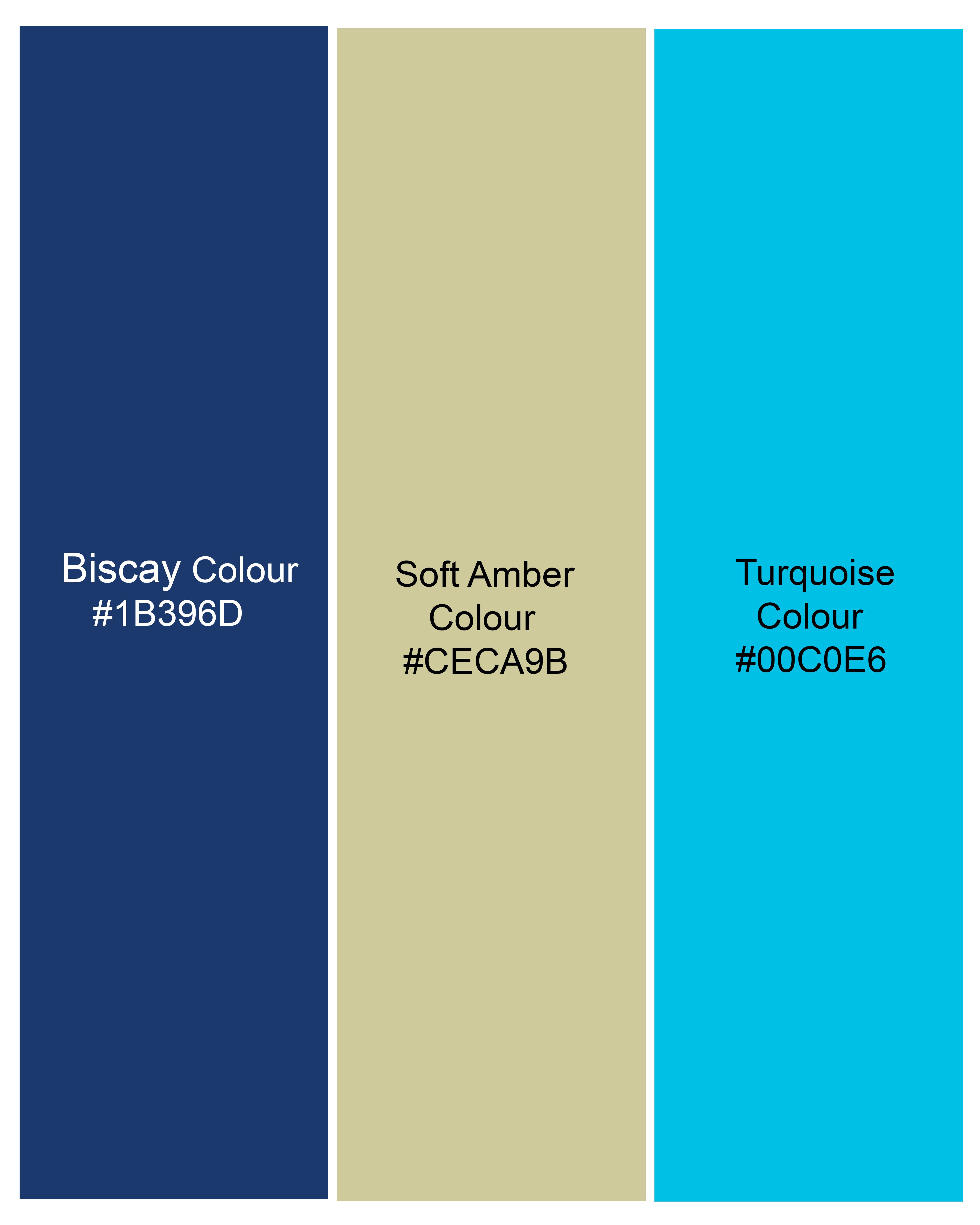 Biscay Blue Paisley Textured Designer Waistcoat