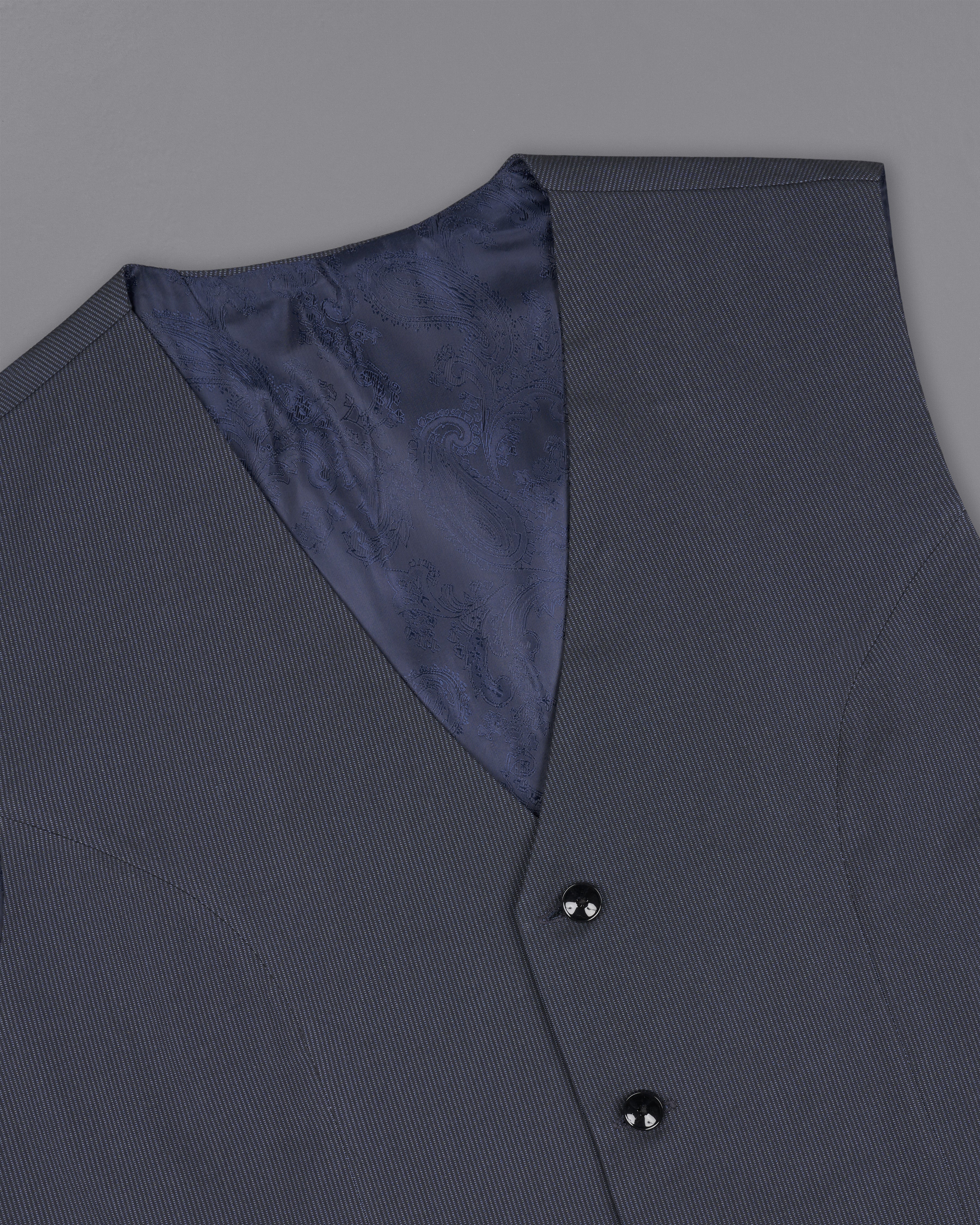 Shark Blue Textured Waistcoat V2601-36, V2601-38, V2601-40, V2601-42, V2601-44, V2601-46, V2601-48, V2601-50, V2601-52, V2601-54, V2601-56, V2601-58, V2601-60