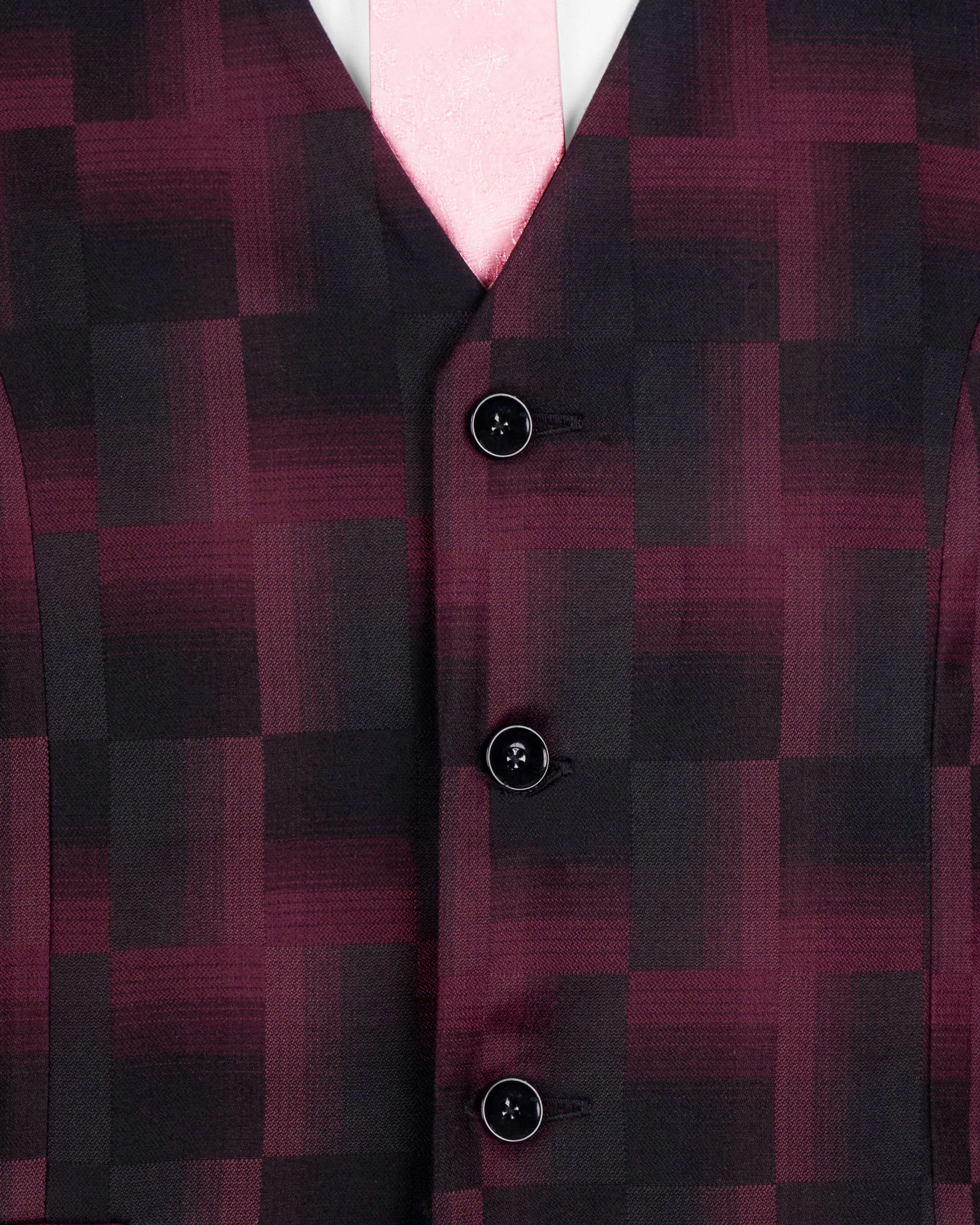 Jade Black with Finn Red Square Textured Waistcoat V2603-36, V2603-38, V2603-40, V2603-42, V2603-44, V2603-46, V2603-48, V2603-50, V2603-52, V2603-54, V2603-56, V2603-58, V2603-60